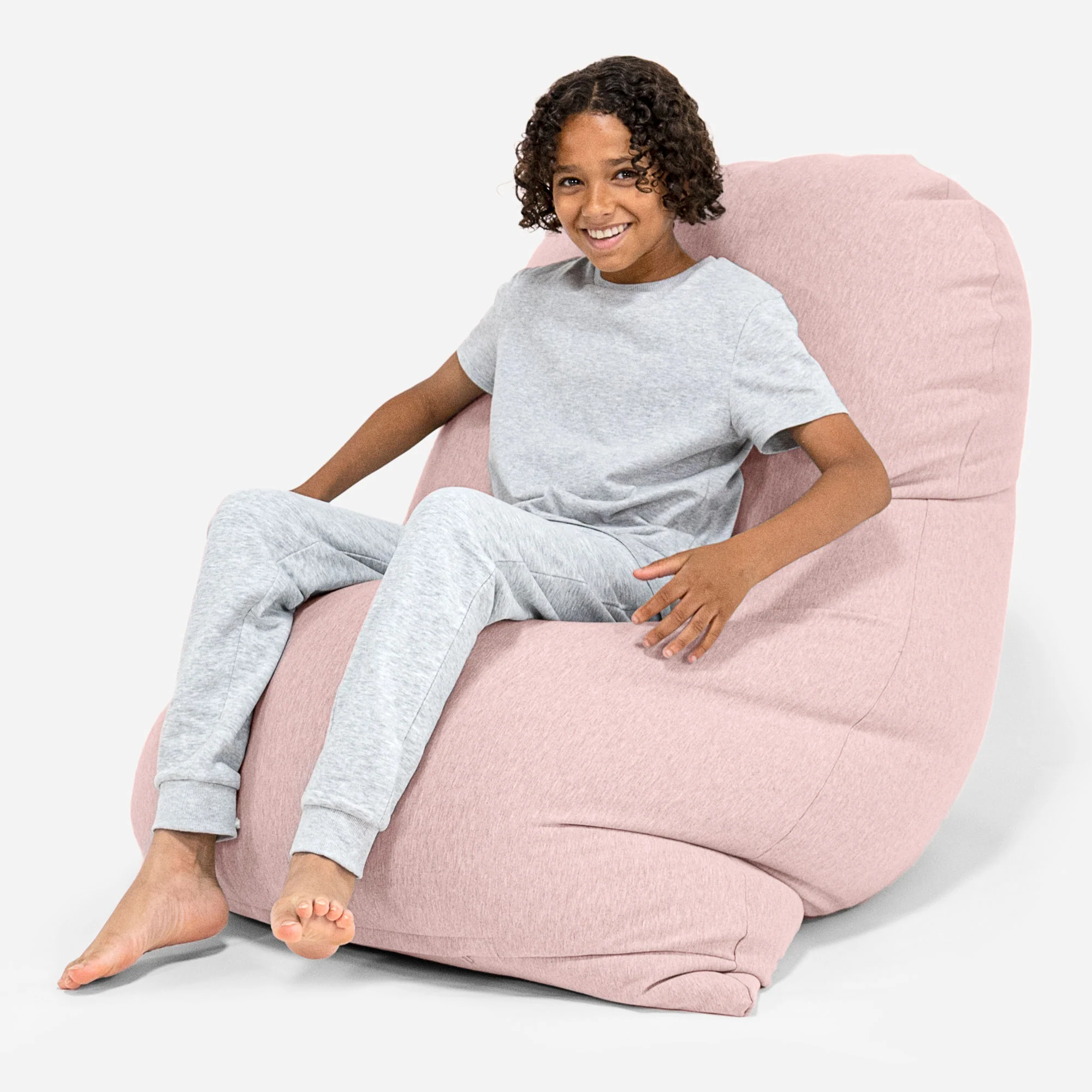 Grande XL Sitzsack - Elastische Baumwolle Baby Pink - Image 3