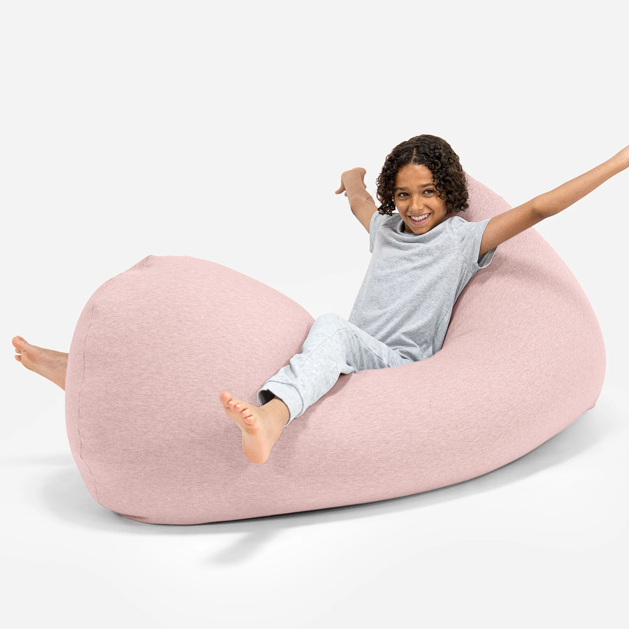 Grande XL Sitzsack - Elastische Baumwolle Baby Pink - Image 5