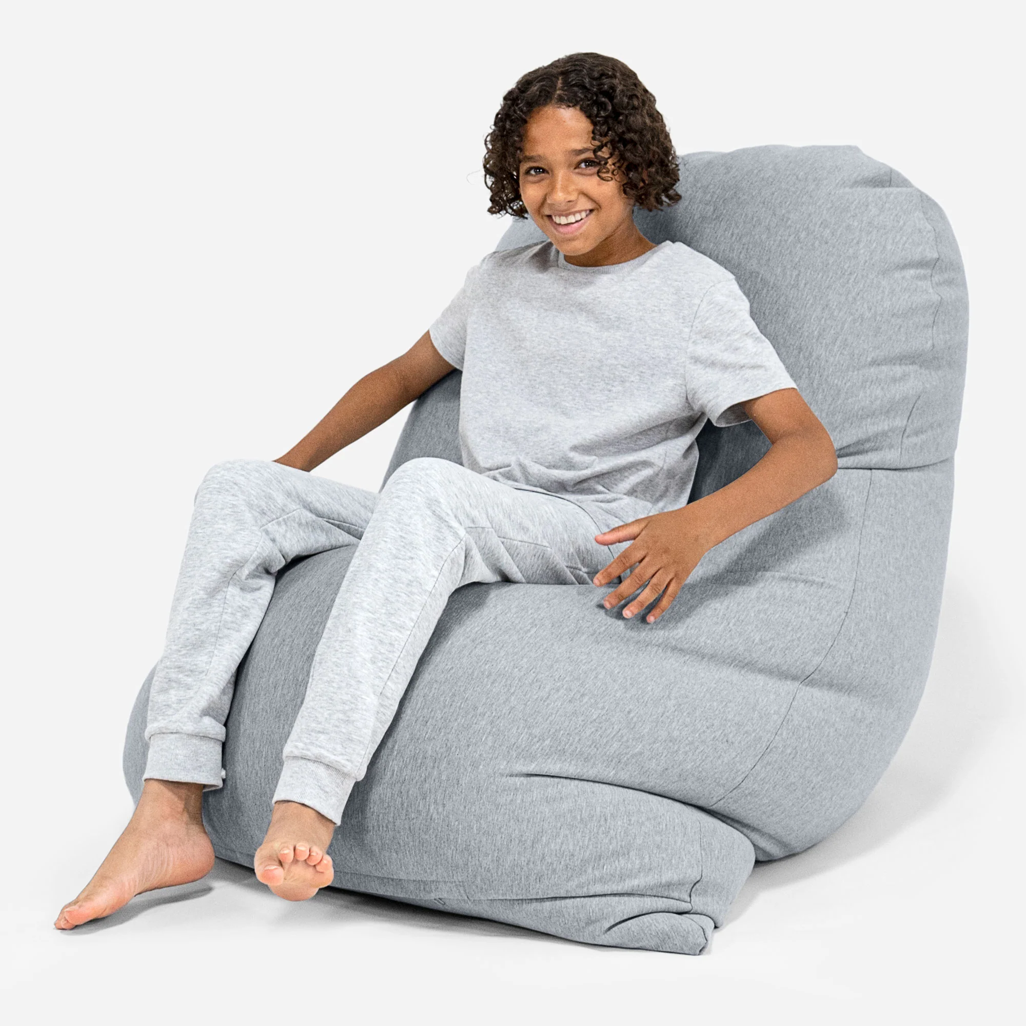 Grande XL Sitzsack - Elastische Baumwolle Hellgrau - Image 3