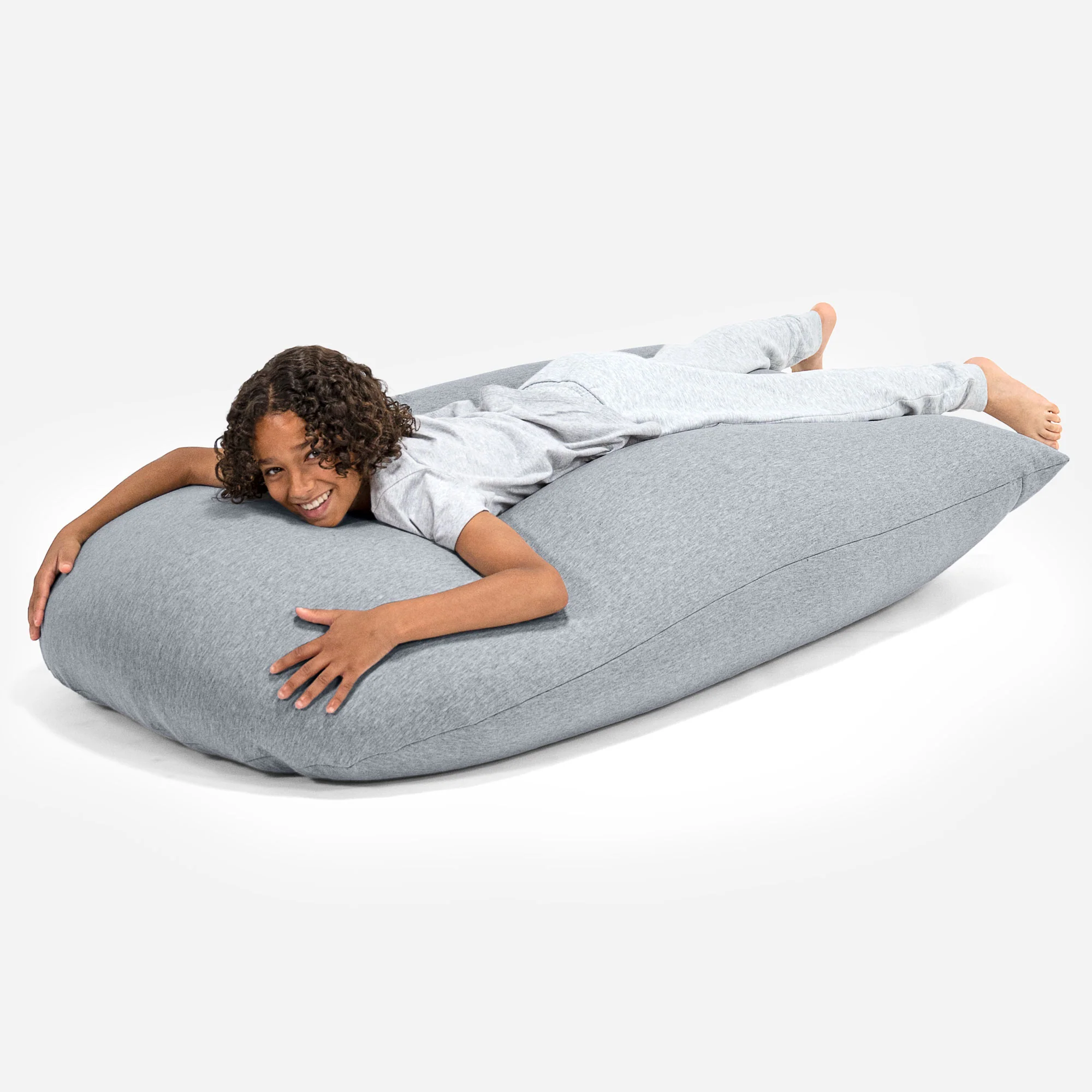Grande XL Sitzsack - Elastische Baumwolle Hellgrau - Image 4