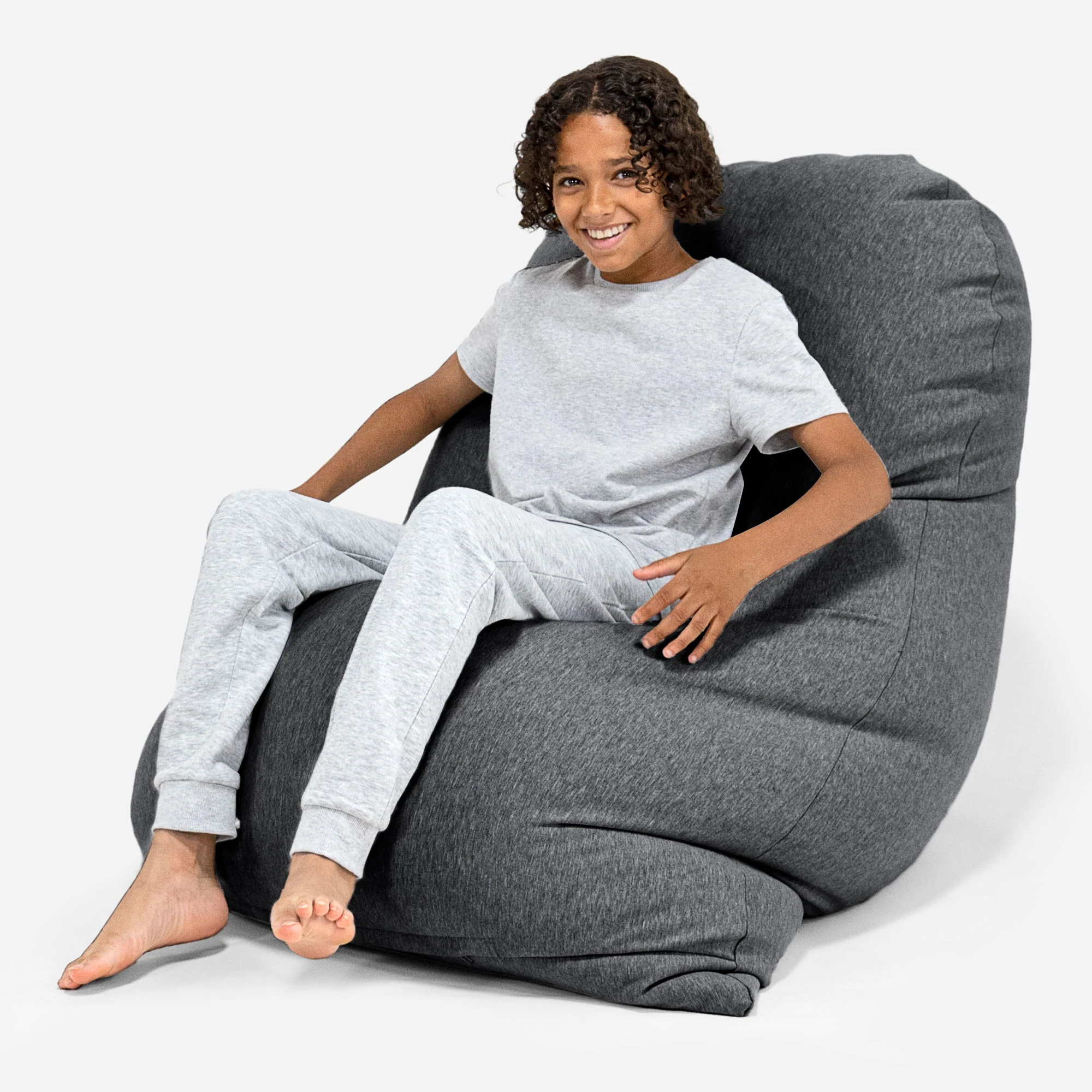 Grande XL Sitzsack - Elastische Baumwolle Schiefergrau - Image 3