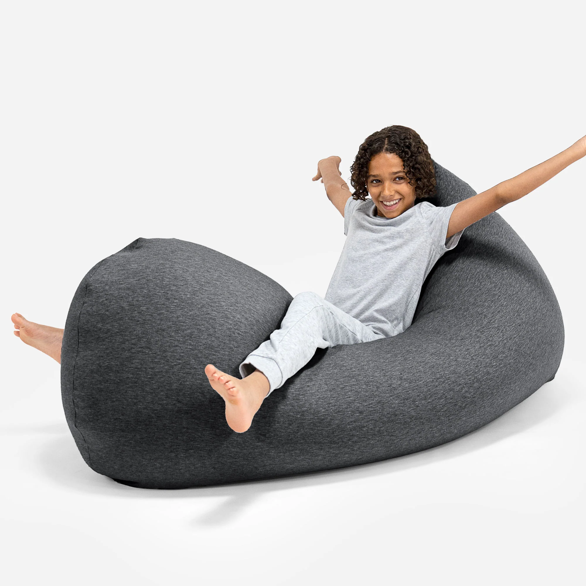 Grande XL Sitzsack - Elastische Baumwolle Schiefergrau - Image 5