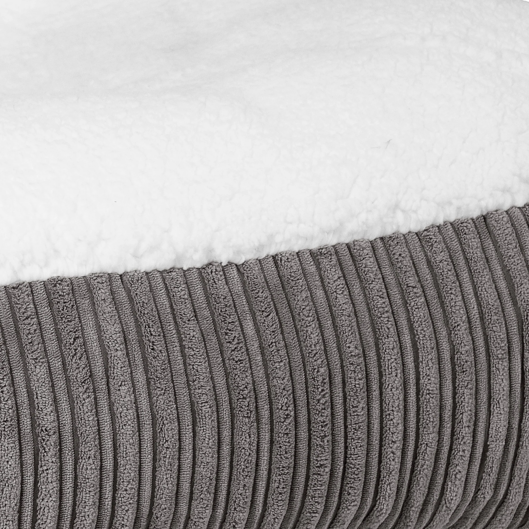 Großes Slouchy Hundebett - Sherpa & Cord Graphitgrau - Image 3
