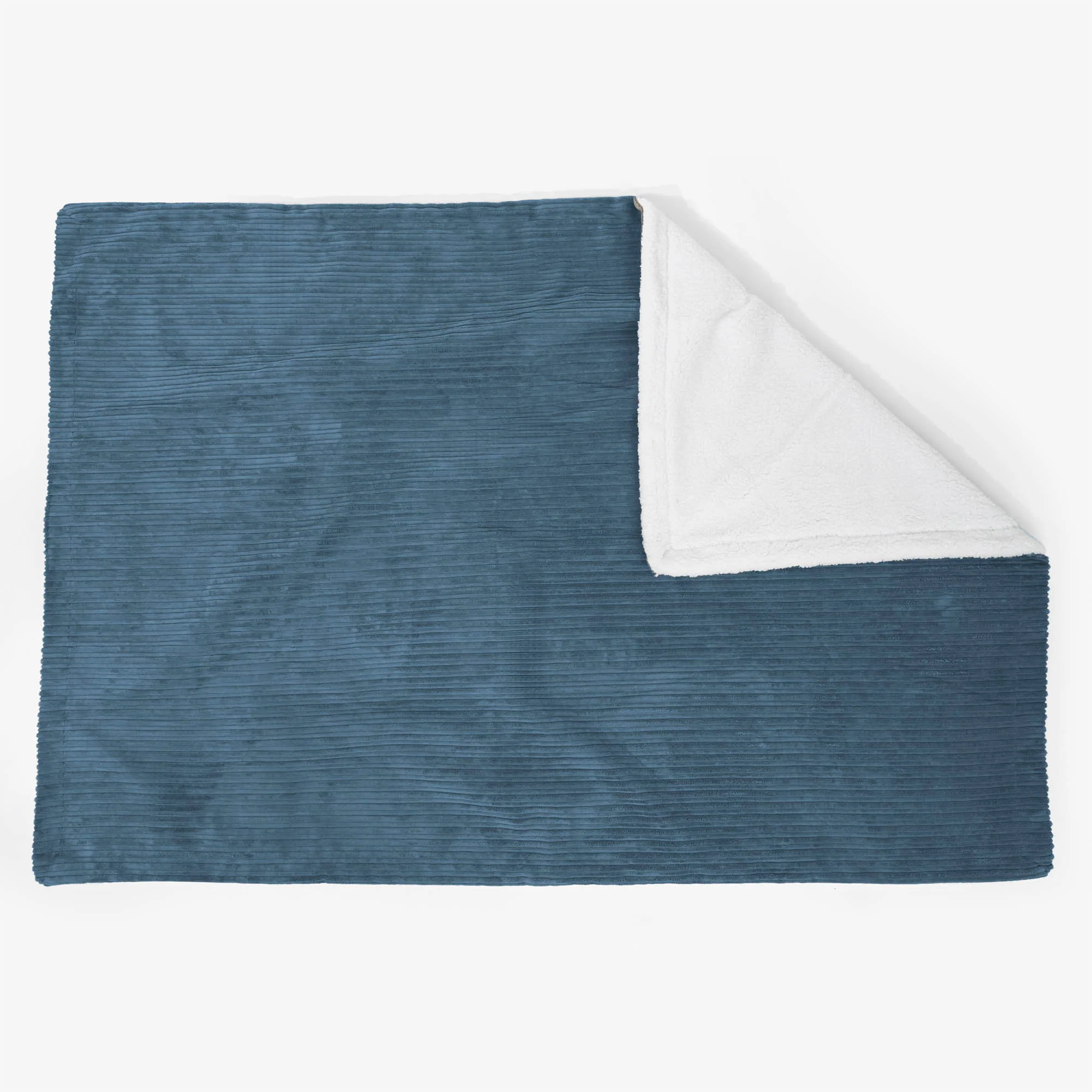Große Sherpa-Decke 140 x 200cm - Cord Marineblau - Image 2