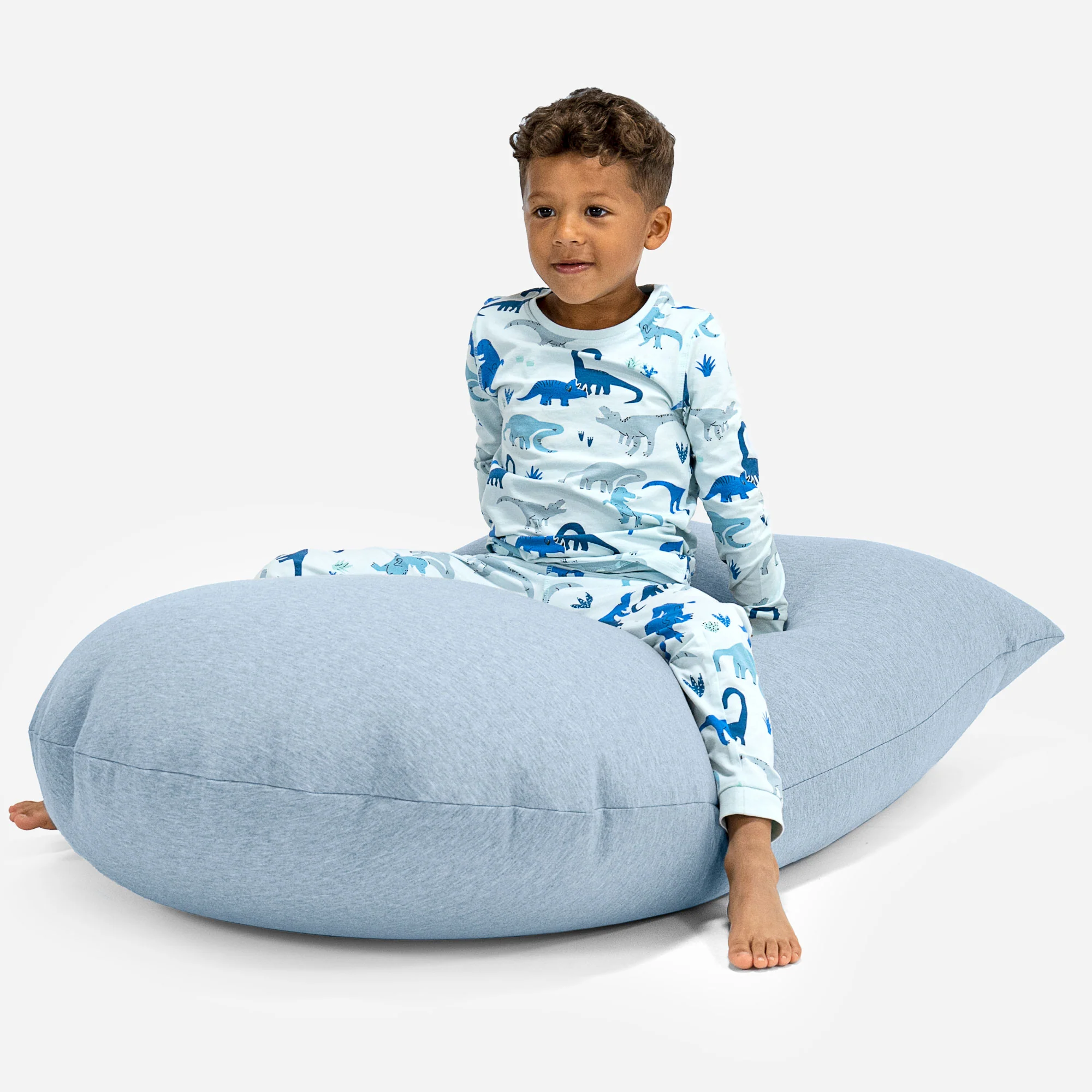 Großer Sitzsack für Kinder 2-6 Jahre - Elastische Baumwolle Baby Blau - Image 3