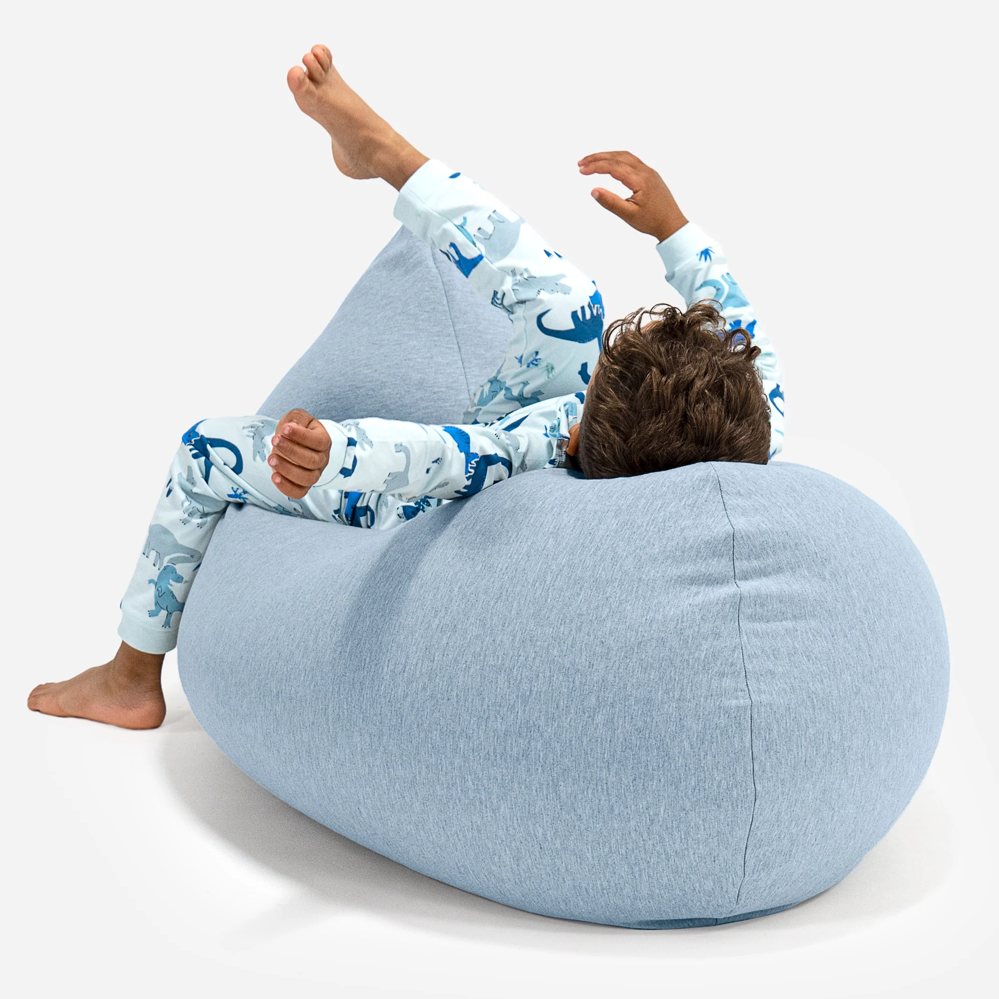 Großer Sitzsack für Kinder 2-6 Jahre - Elastische Baumwolle Baby Blau - Image 4