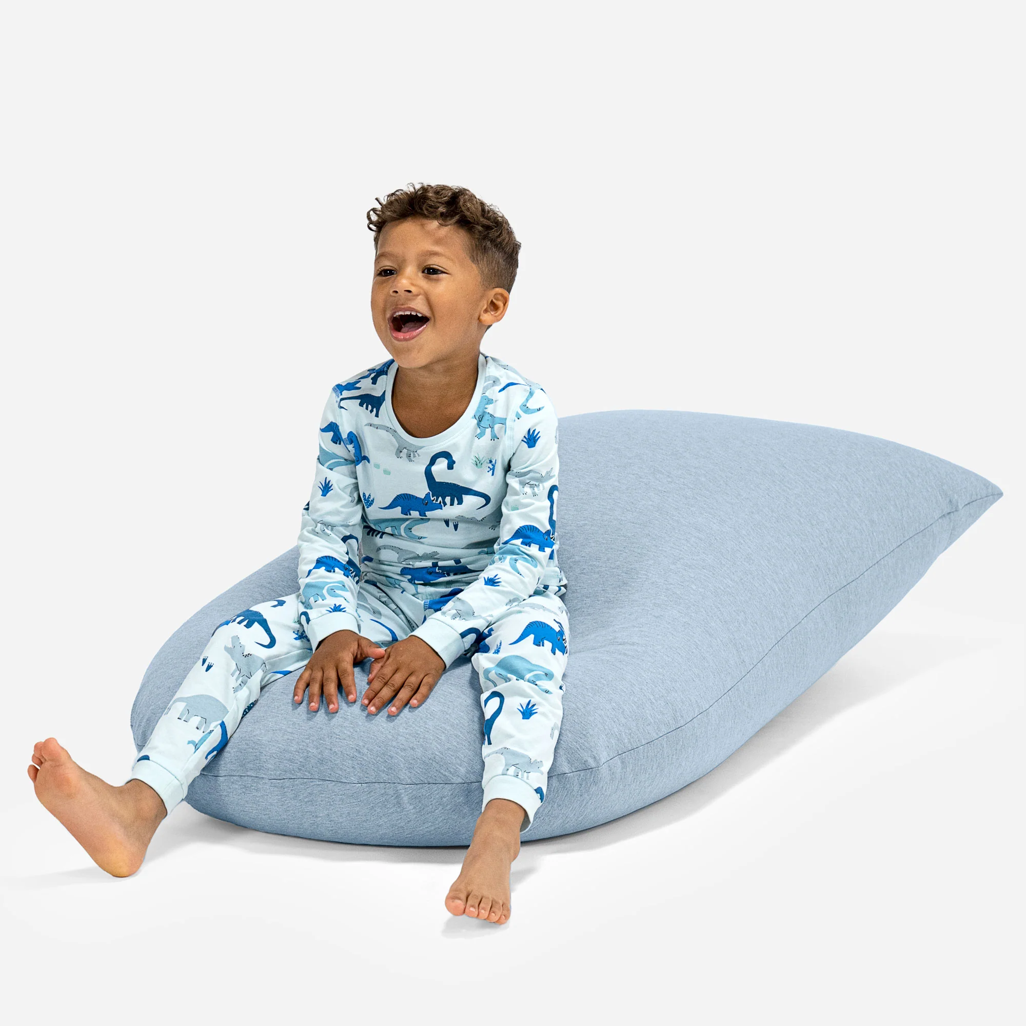 Großer Sitzsack für Kinder 2-6 Jahre - Elastische Baumwolle Baby Blau - Image 5