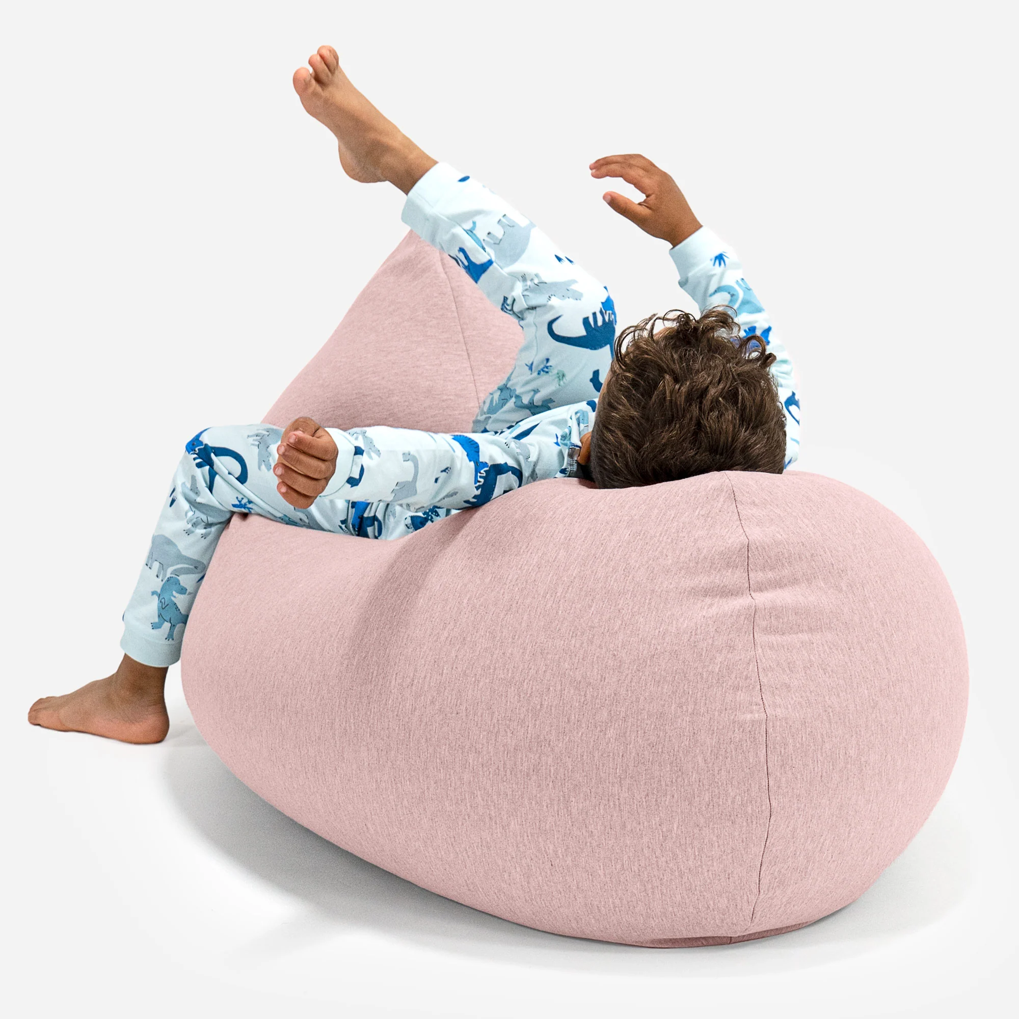 Großer Sitzsack für Kinder 2-6 Jahre - Elastische Baumwolle Baby Pink - Image 4