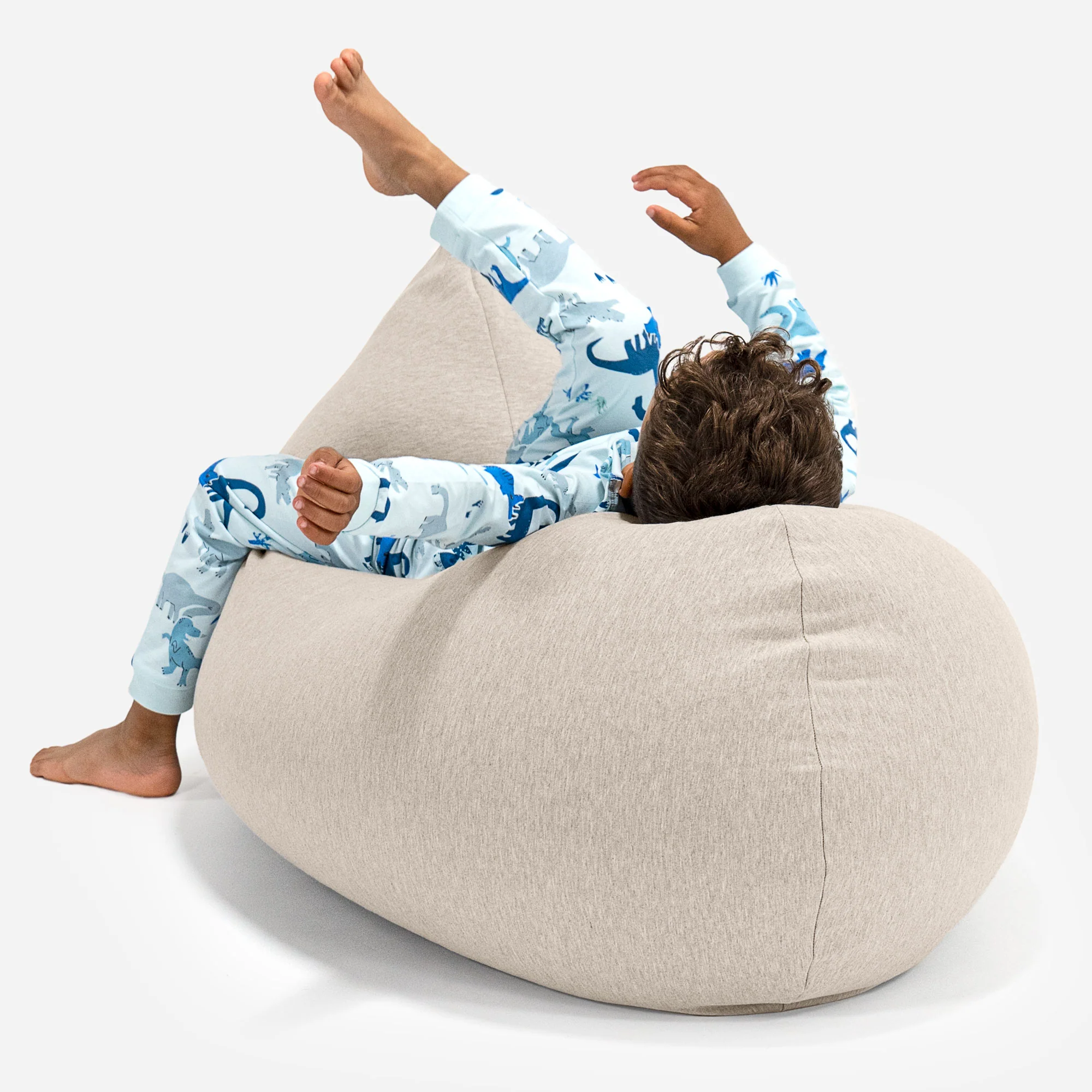 Großer Sitzsack für Kinder 2-6 Jahre - Elastische Baumwolle Nerzfarben - Image 4