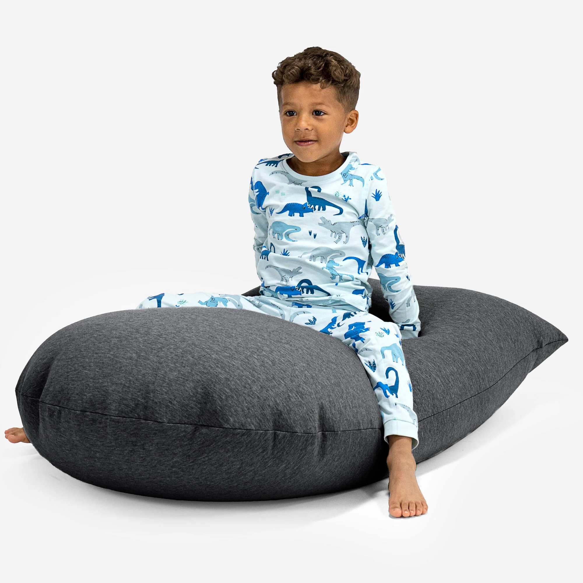 Großer Sitzsack für Kinder 2-6 Jahre - Elastische Baumwolle Schiefergrau - Image 3