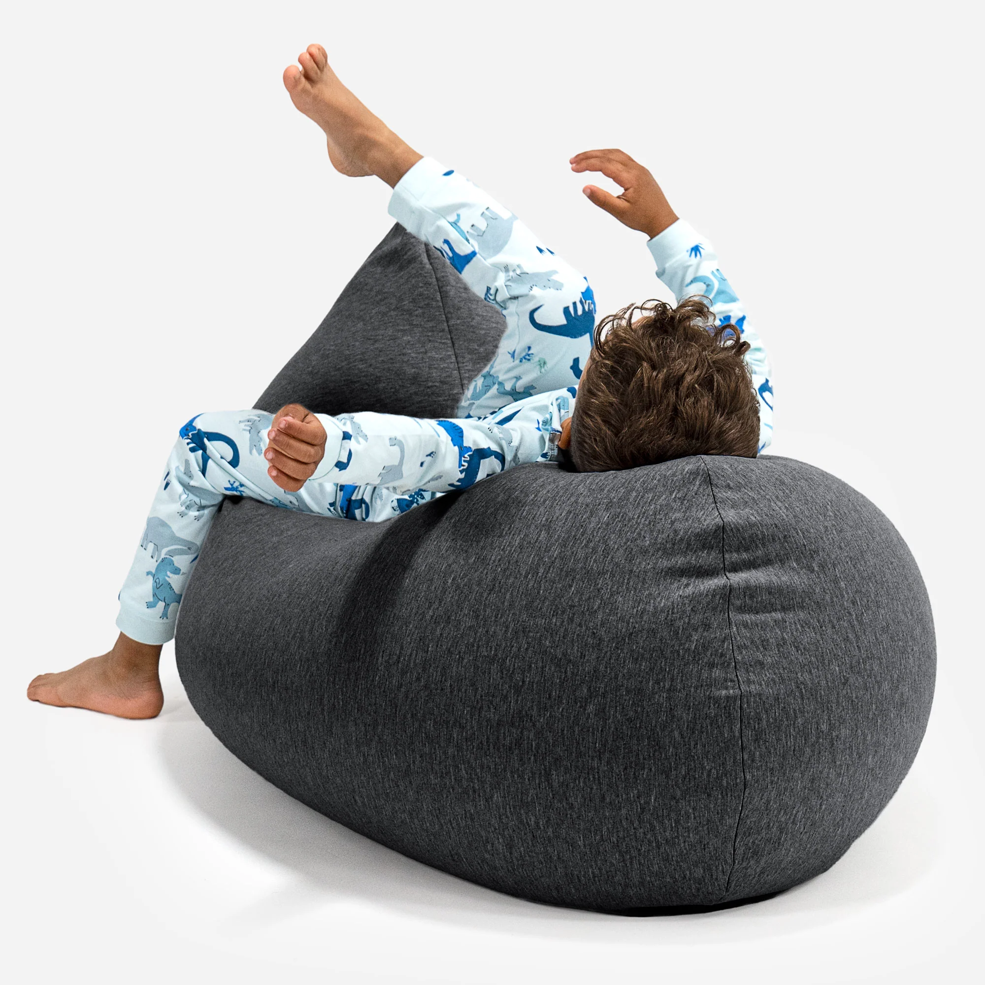 Großer Sitzsack für Kinder 2-6 Jahre - Elastische Baumwolle Schiefergrau - Image 4