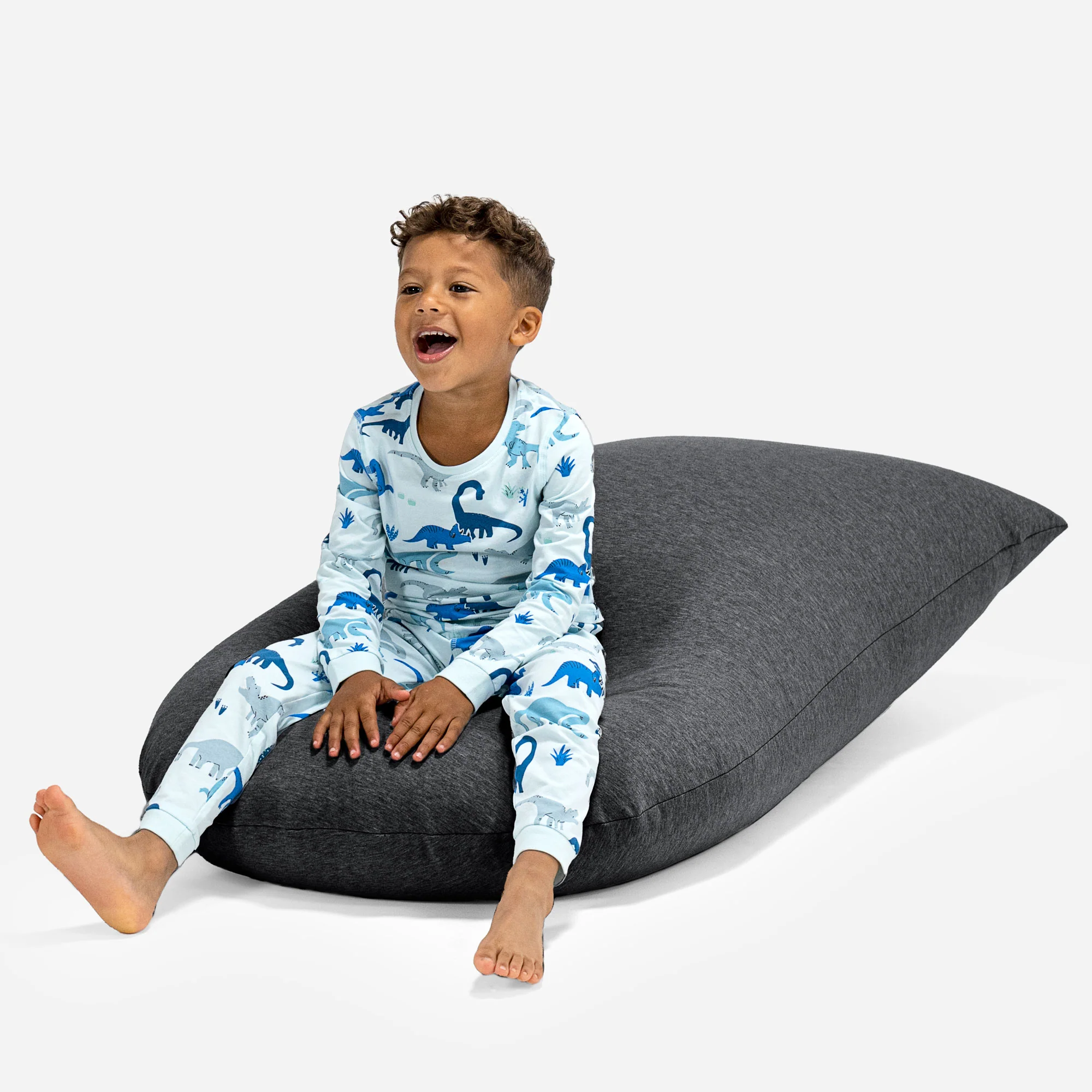 Großer Sitzsack für Kinder 2-6 Jahre - Elastische Baumwolle Schiefergrau - Image 5