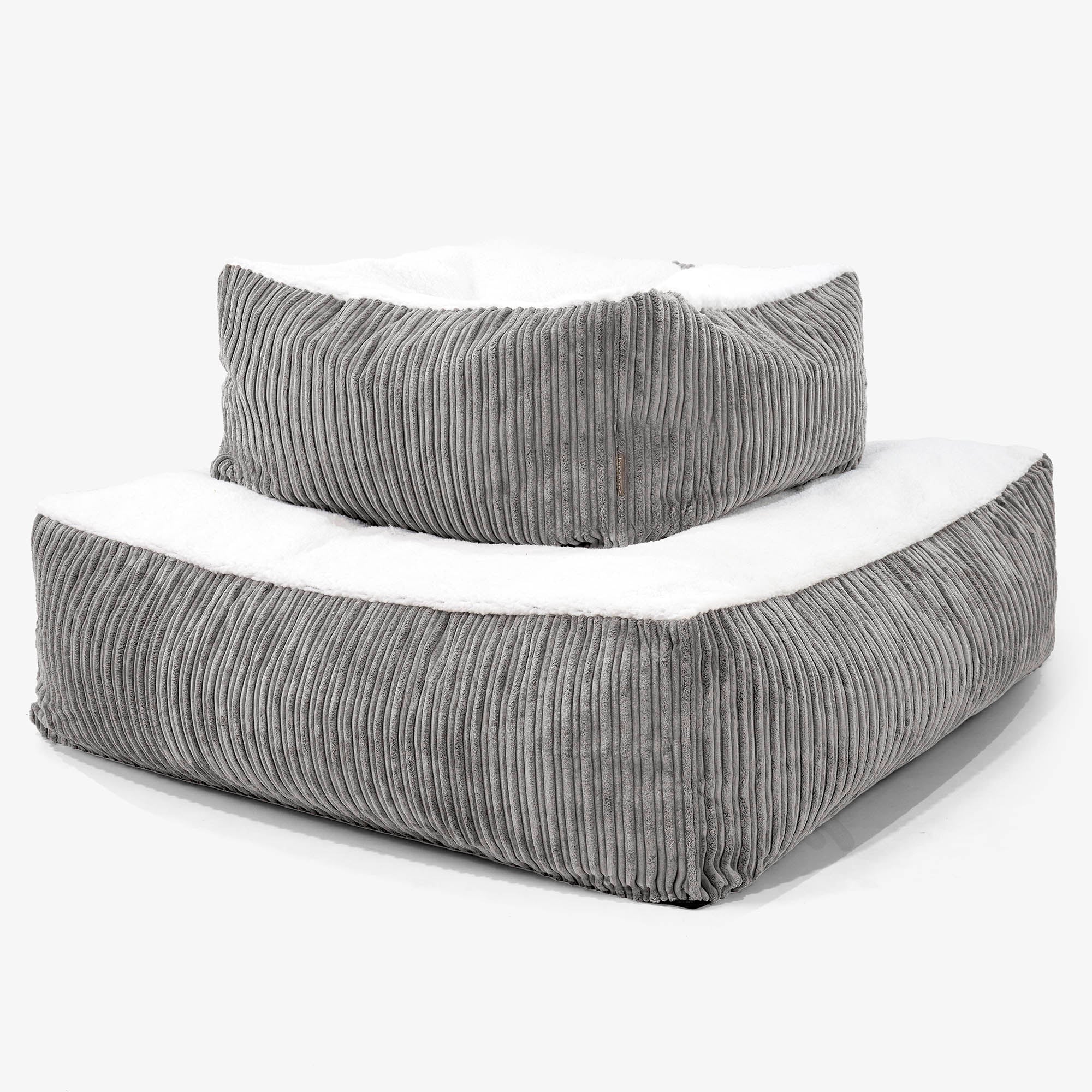 Großes Die Mega Matratze Hundebett - Sherpa & Cord Graphitgrau - Image 3