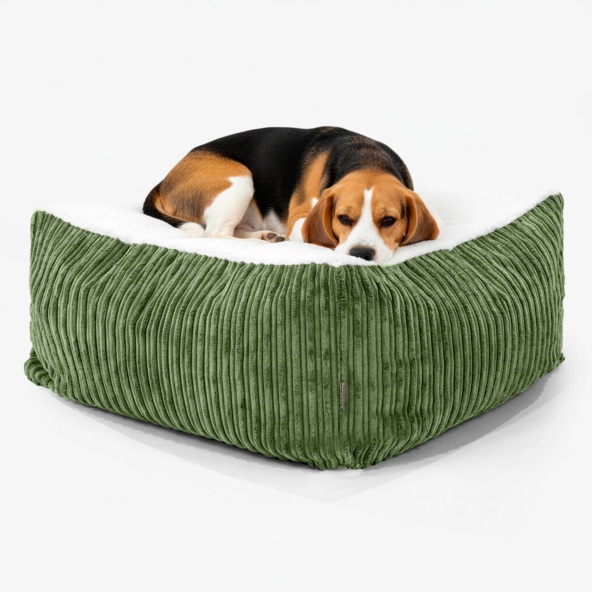 Großes Die Mega Matratze Hundebett - Sherpa & Cord Nadelwaldgrün - Image 2