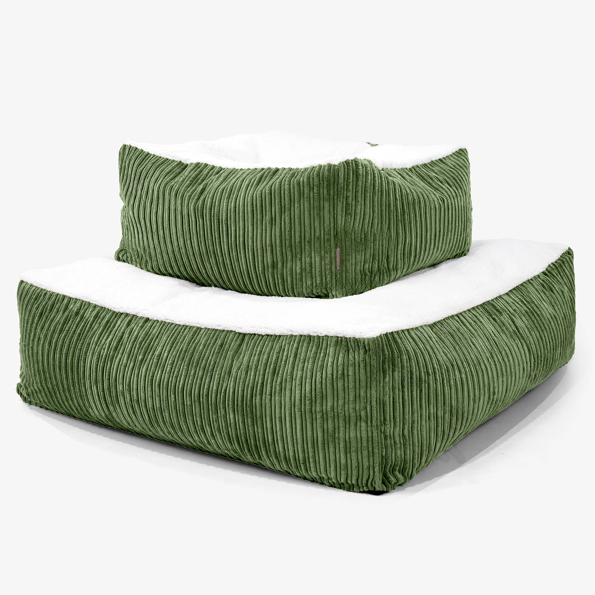 Großes Die Mega Matratze Hundebett - Sherpa & Cord Nadelwaldgrün - Image 3