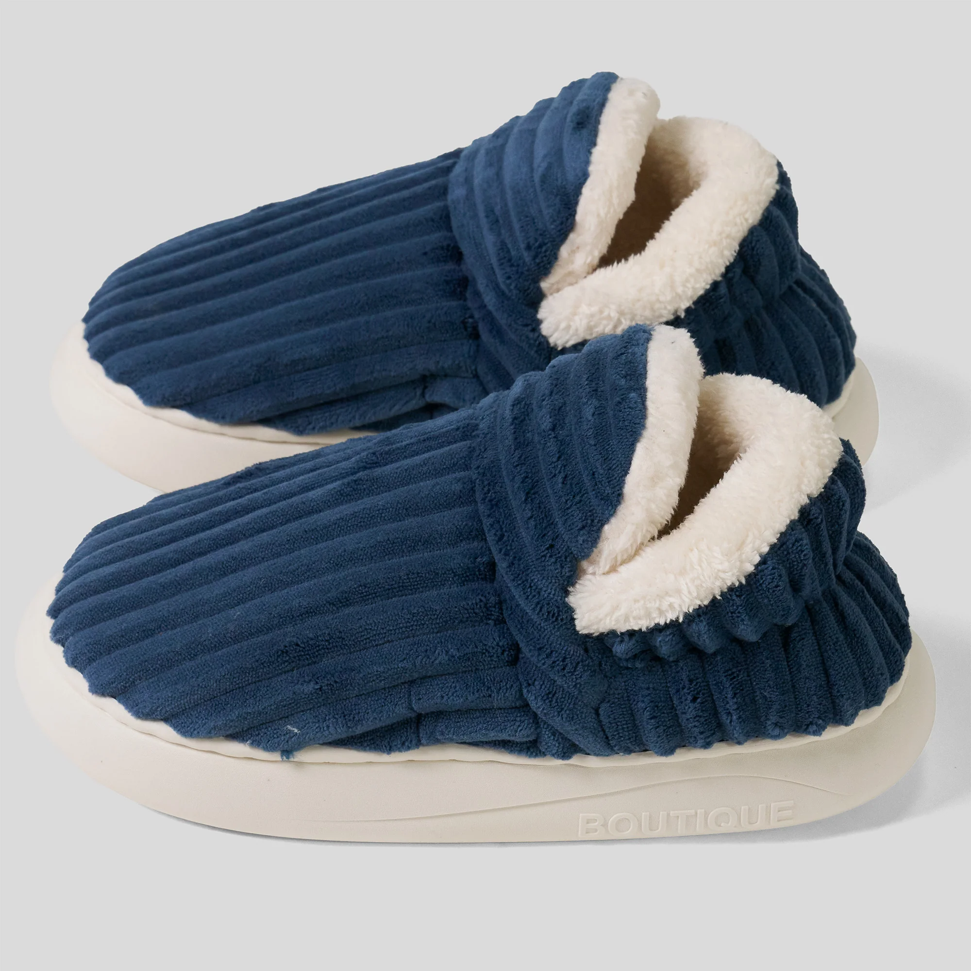 Hausschuhe - Cord Marineblau - Image 3