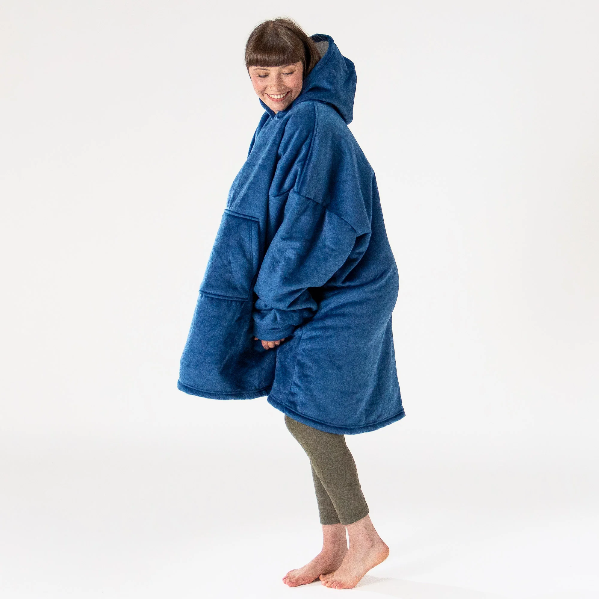 Hoodie Decke für Erwachsene - Fleece Dunkelblau - Image 3