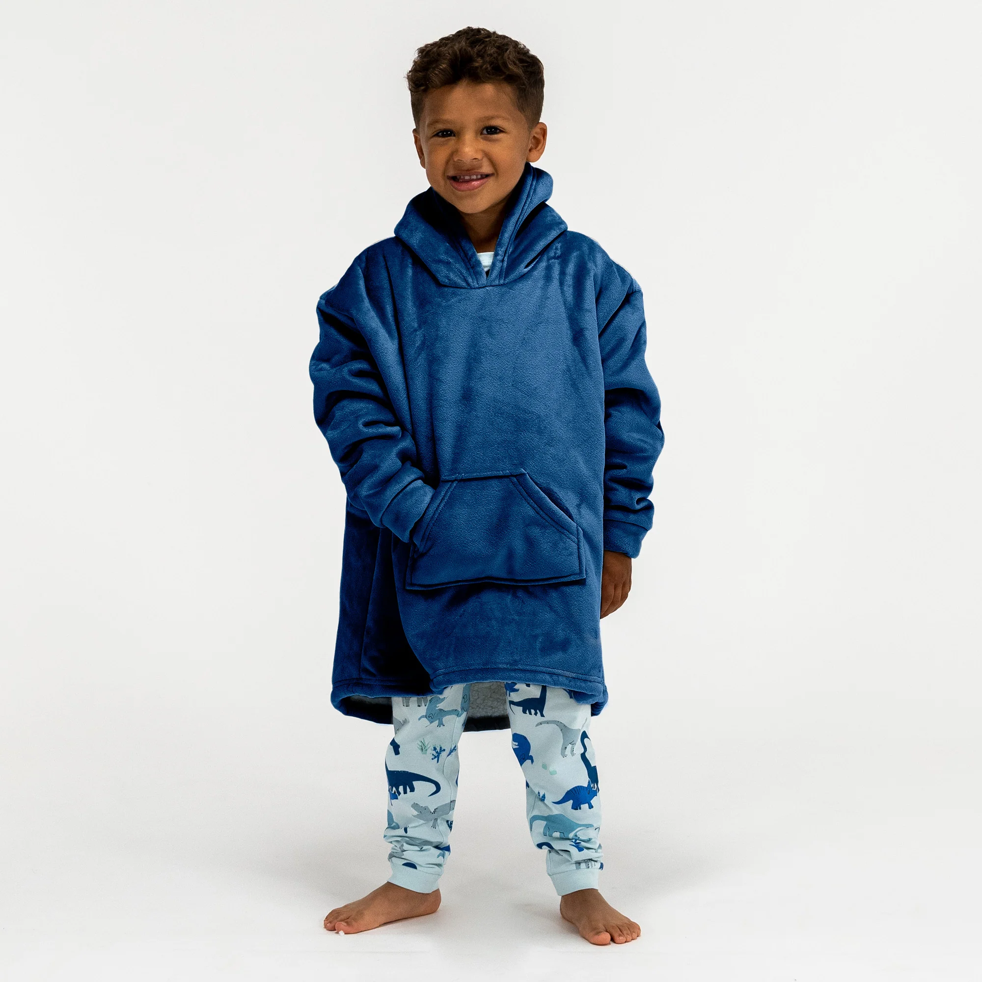 Hoodie Decke für Kinder - Fleece Dunkelblau - Image 3