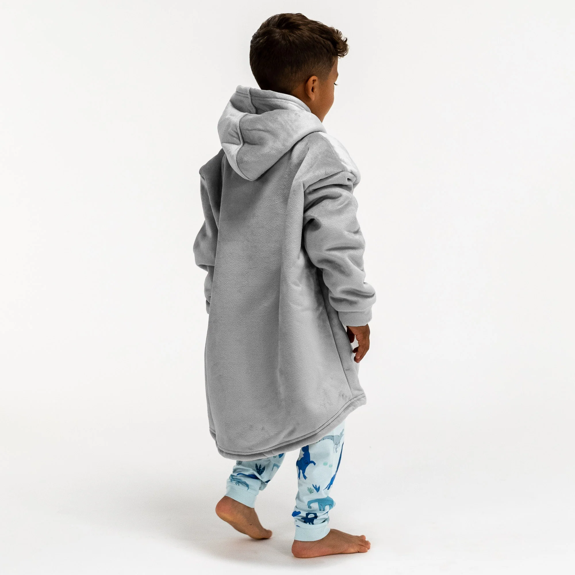 Hoodie Decke für Kinder - Fleece Grau - Image 4