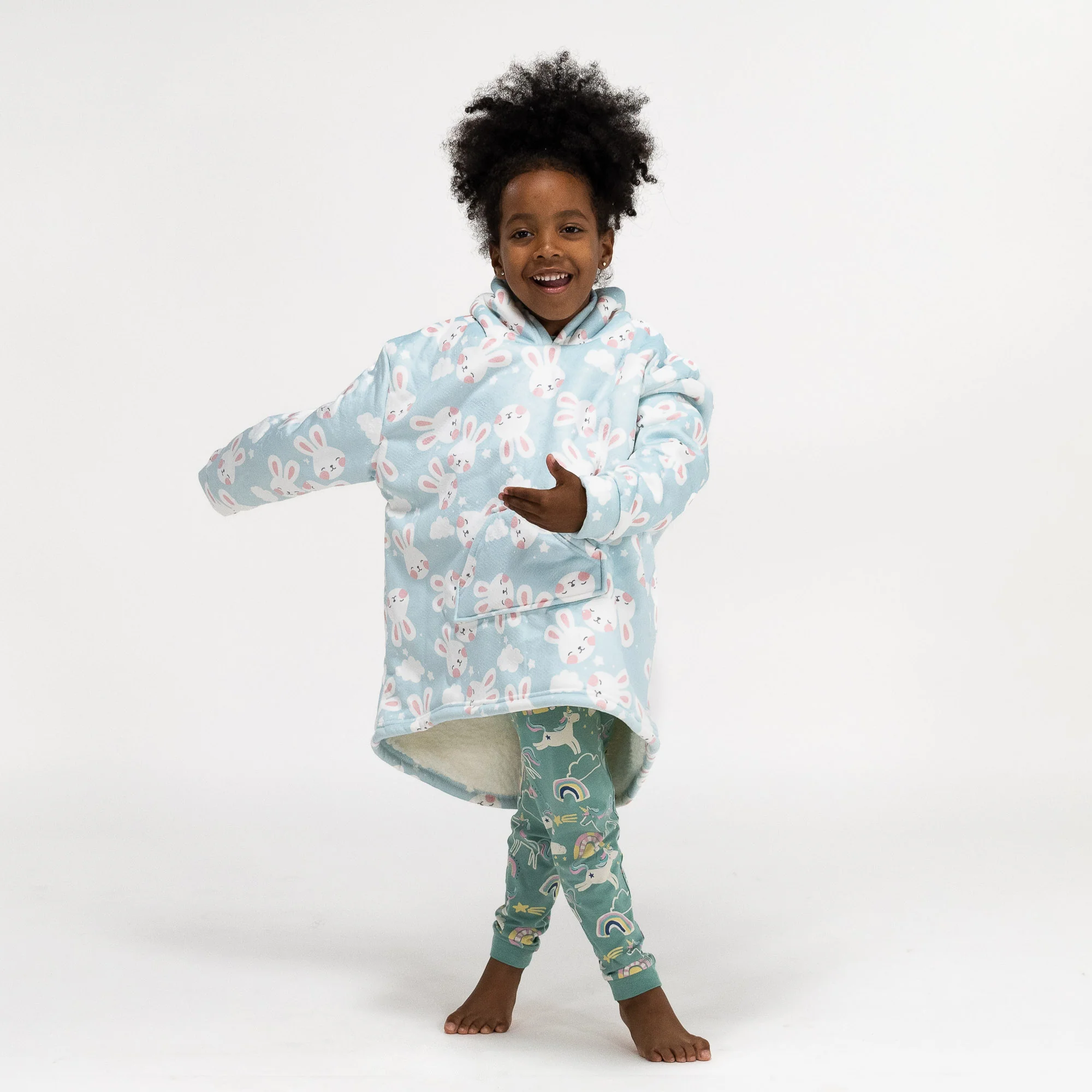 Hoodie Decke für Kinder - Fleece Hase - Image 3