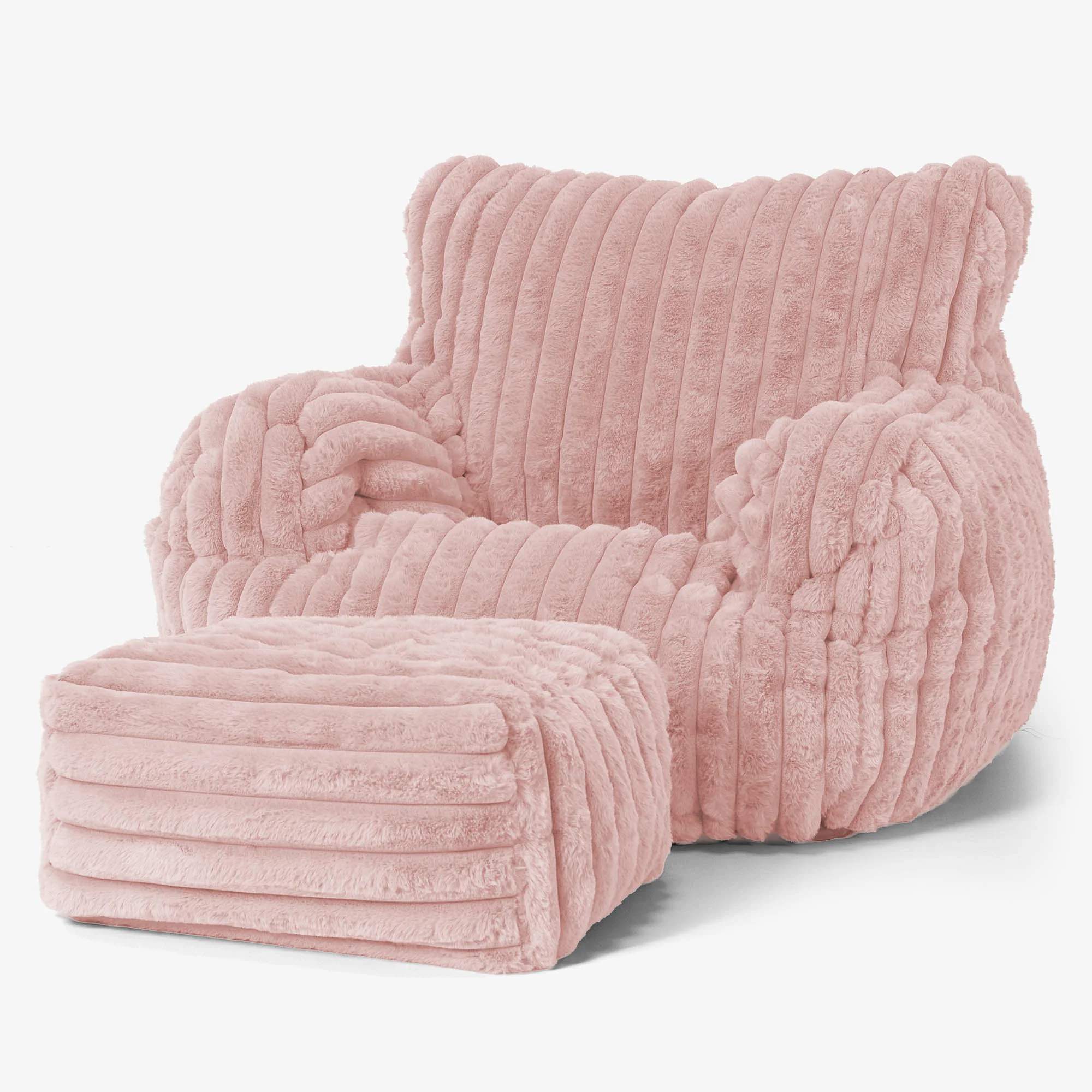Josephine Sitzsack Ohrensessel - Ultra Plüsch Cord Pastellrosa - Image 2