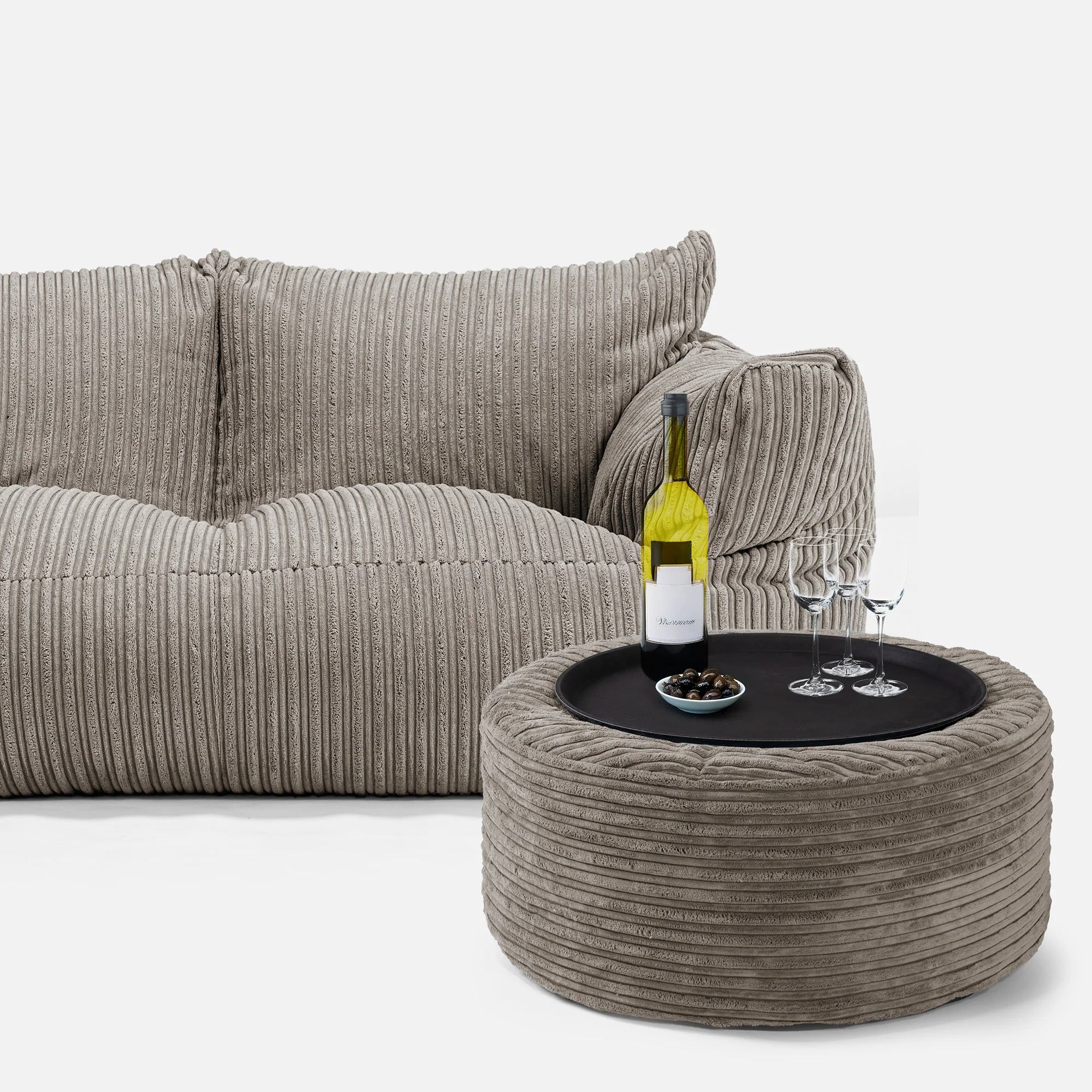 Josephine Sitzsack Sofa - Cord Beigegrau - Image 3