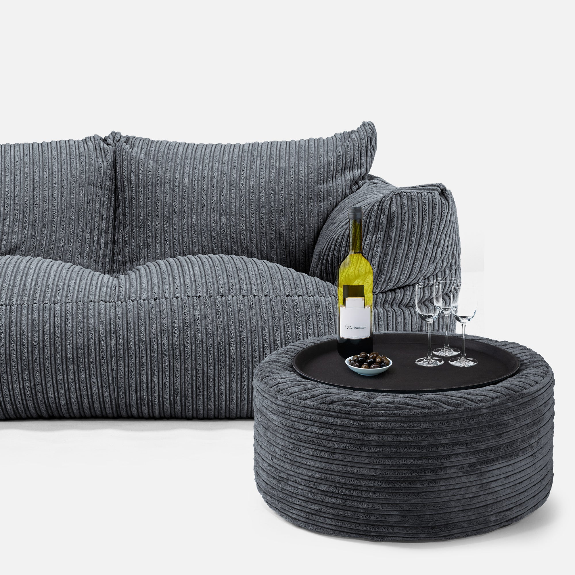 Josephine Sitzsack Sofa - Cord Schiefergrau - Image 3