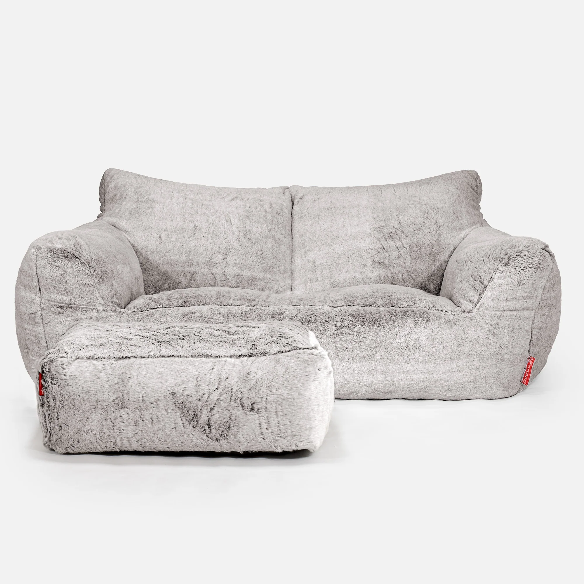 Josephine Sitzsack Sofa - Kaninchen Kunstfell Hellgrau - Image 2