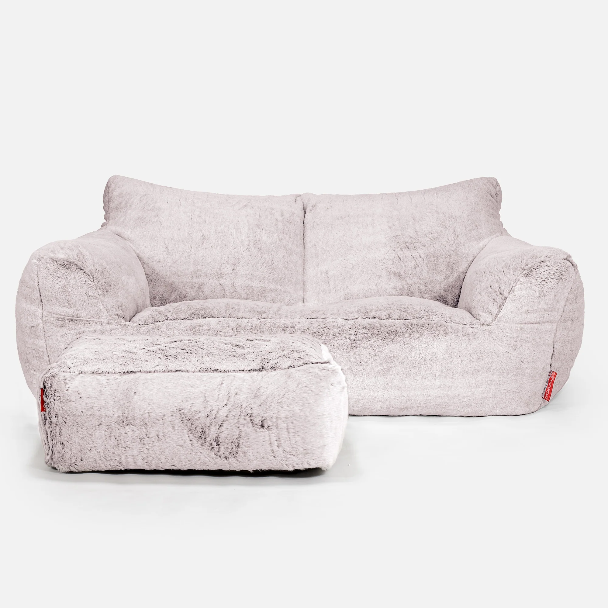 Josephine Sitzsack Sofa - Kaninchen Kunstfell Pastellrosa - Image 2