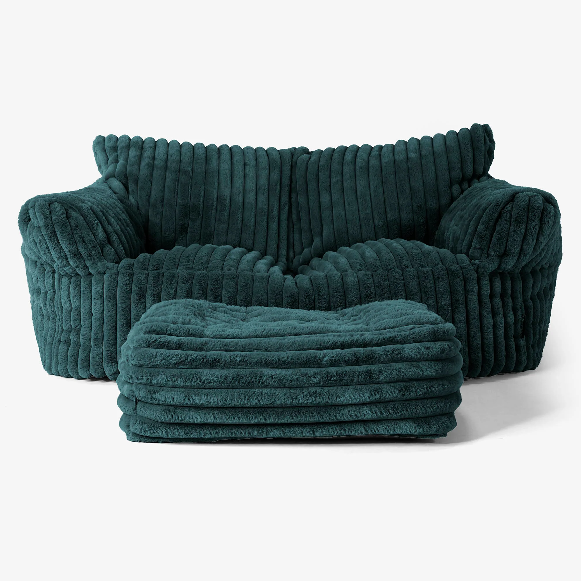 Josephine Sitzsack Sofa - Ultra Plüsch Cord Blaugrün - Image 2