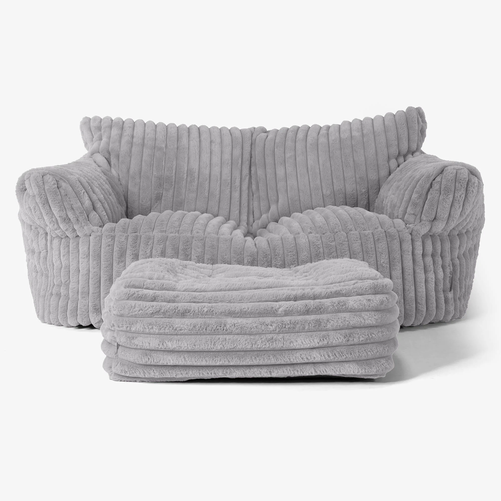 Josephine Sitzsack Sofa - Ultra Plüsch Cord Grau - Image 2
