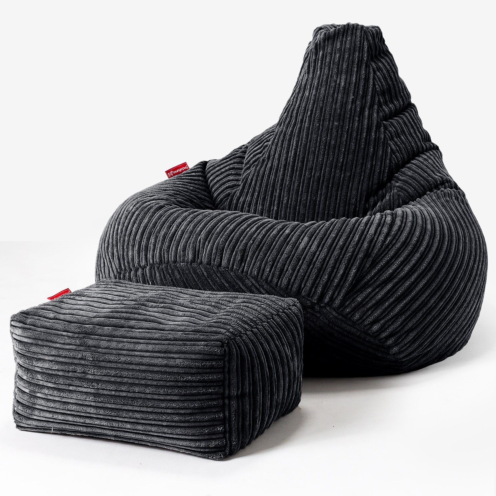 Kinder Gaming Sitzsack 6-14 Jahre - Cord Schwarz - Image 3