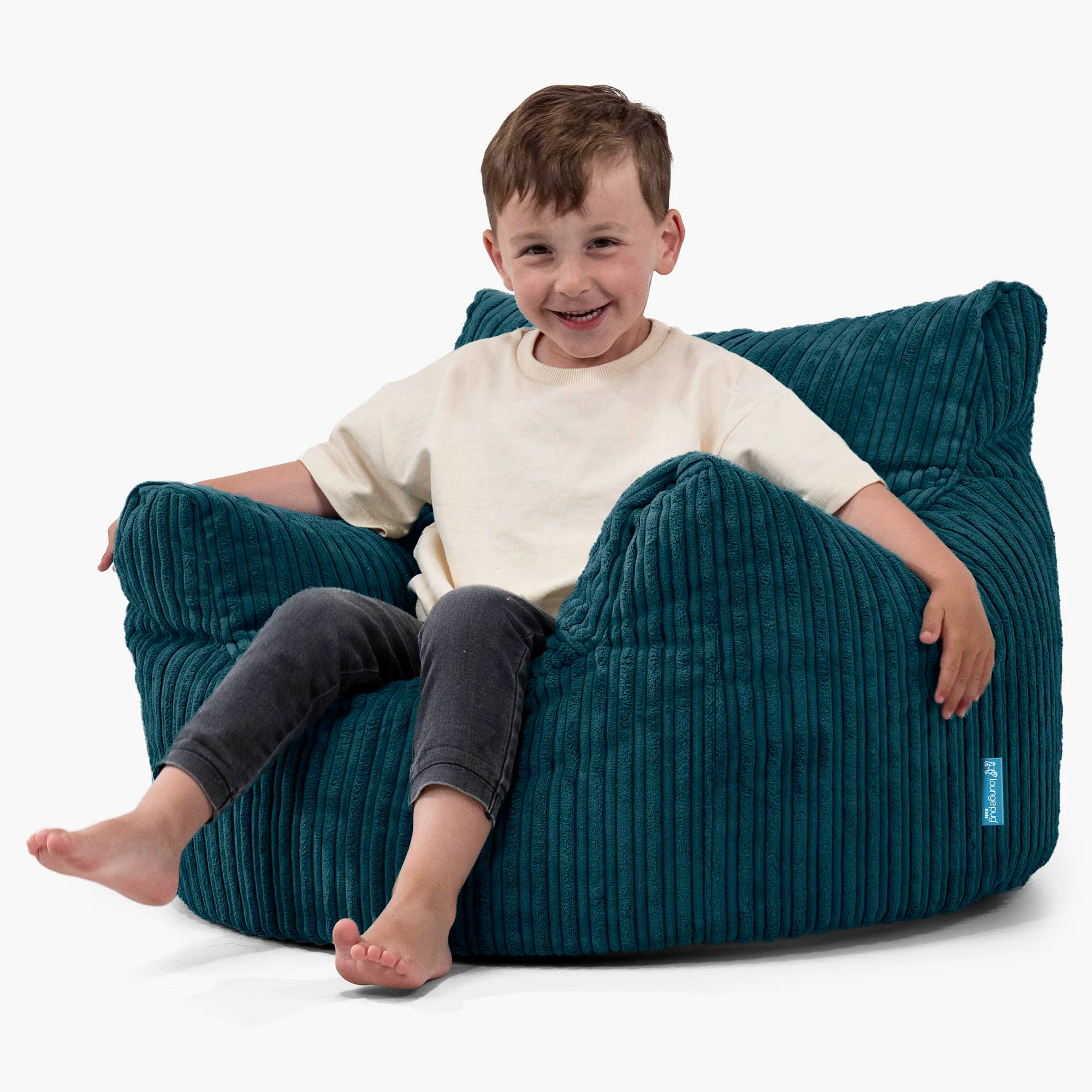 Kindersessel Sitzsack 3-8 jahren - Cord Blaugrün - Image 2