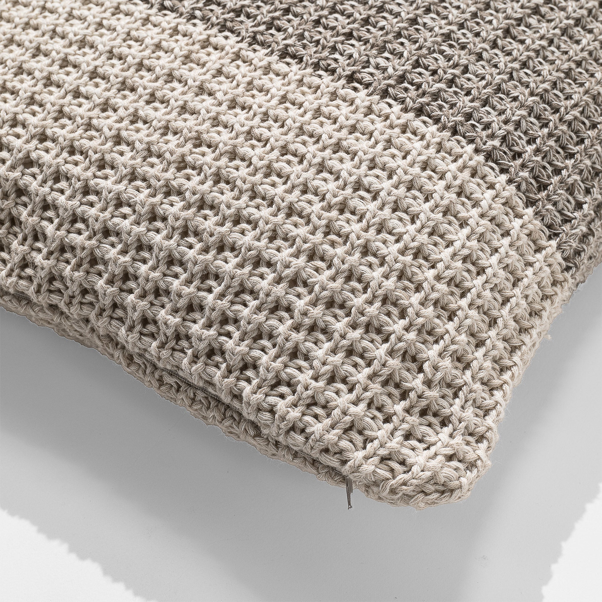 Dekokissen / Sofa Kissenbezug 47 x 47cm - Gestrickte Chester Creme - Image 2