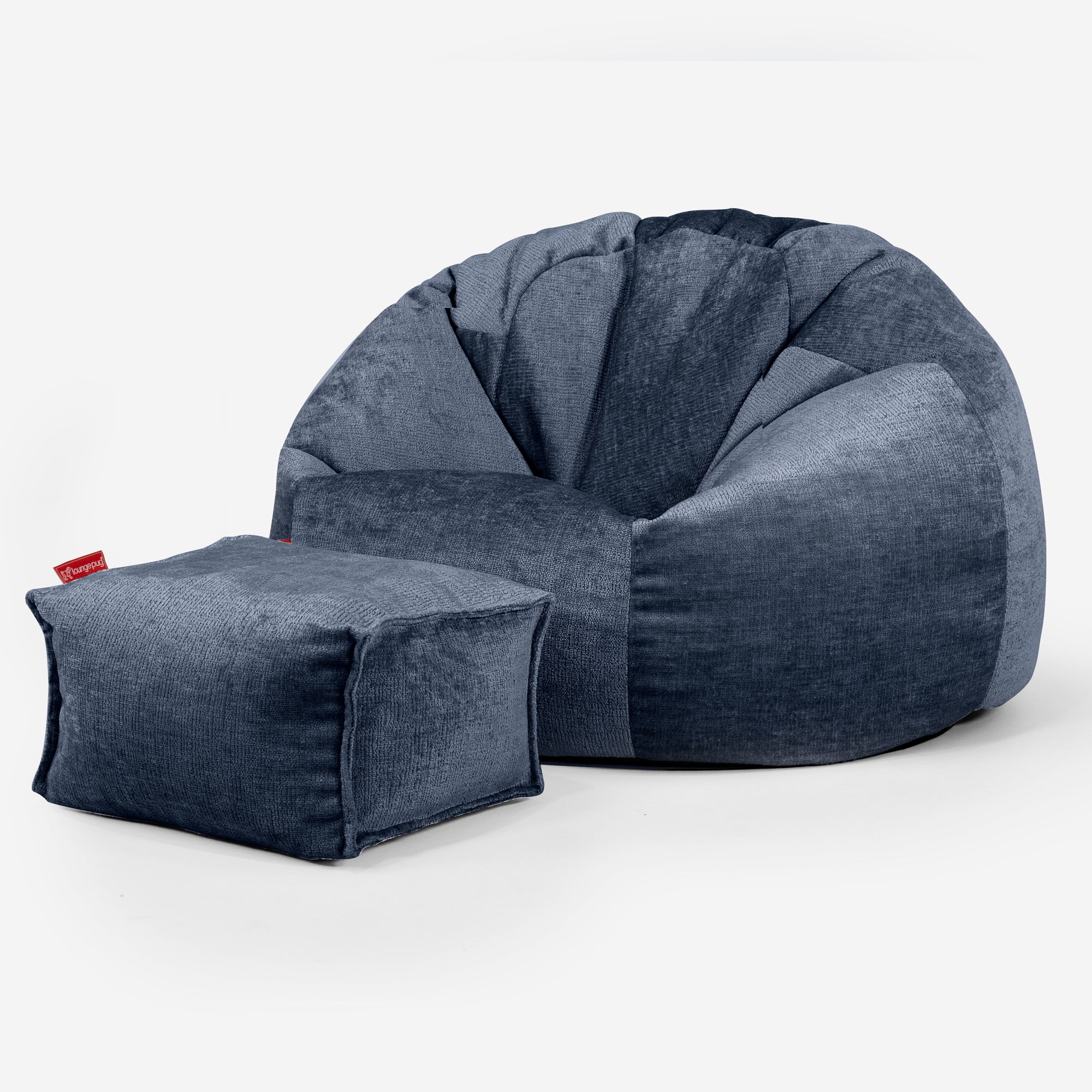 Klassischer Sitzsack Sessel - Chenille Marineblau - Image 2