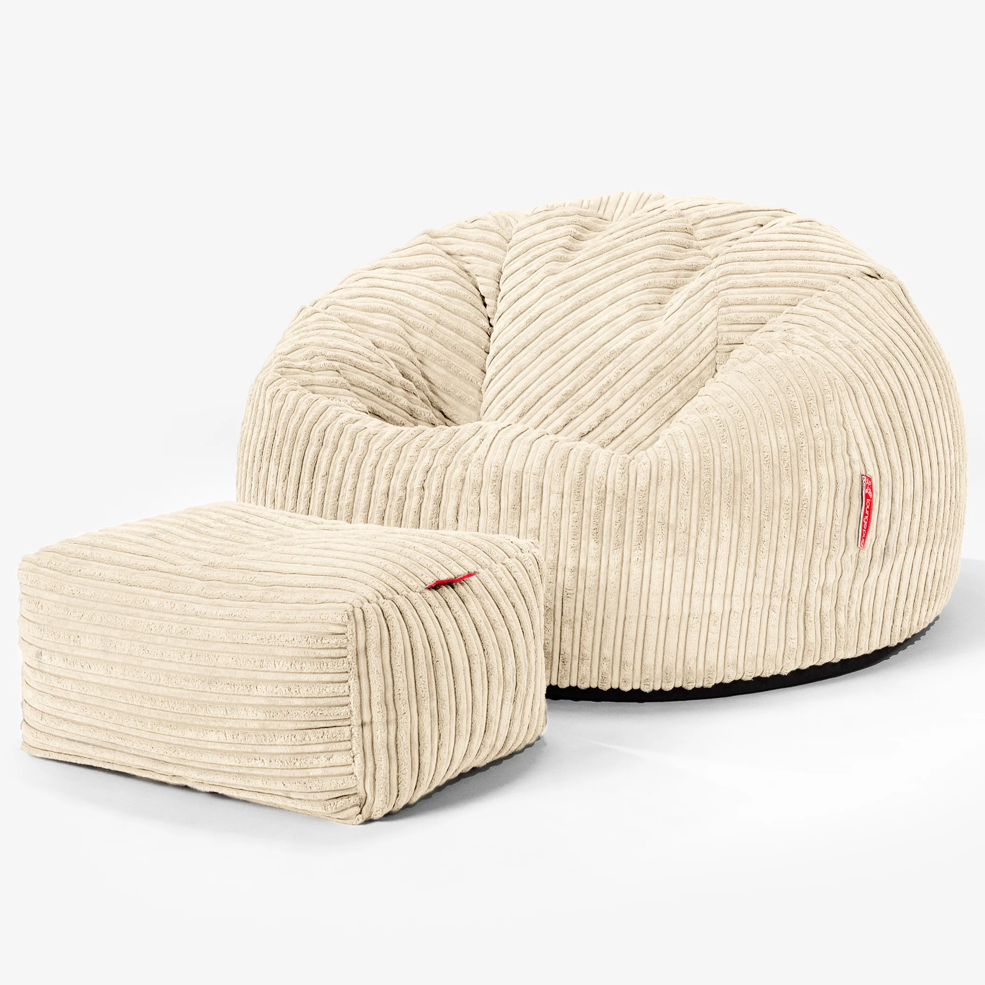 Klassischer Sitzsack Sessel - Cord Creme - Image 2