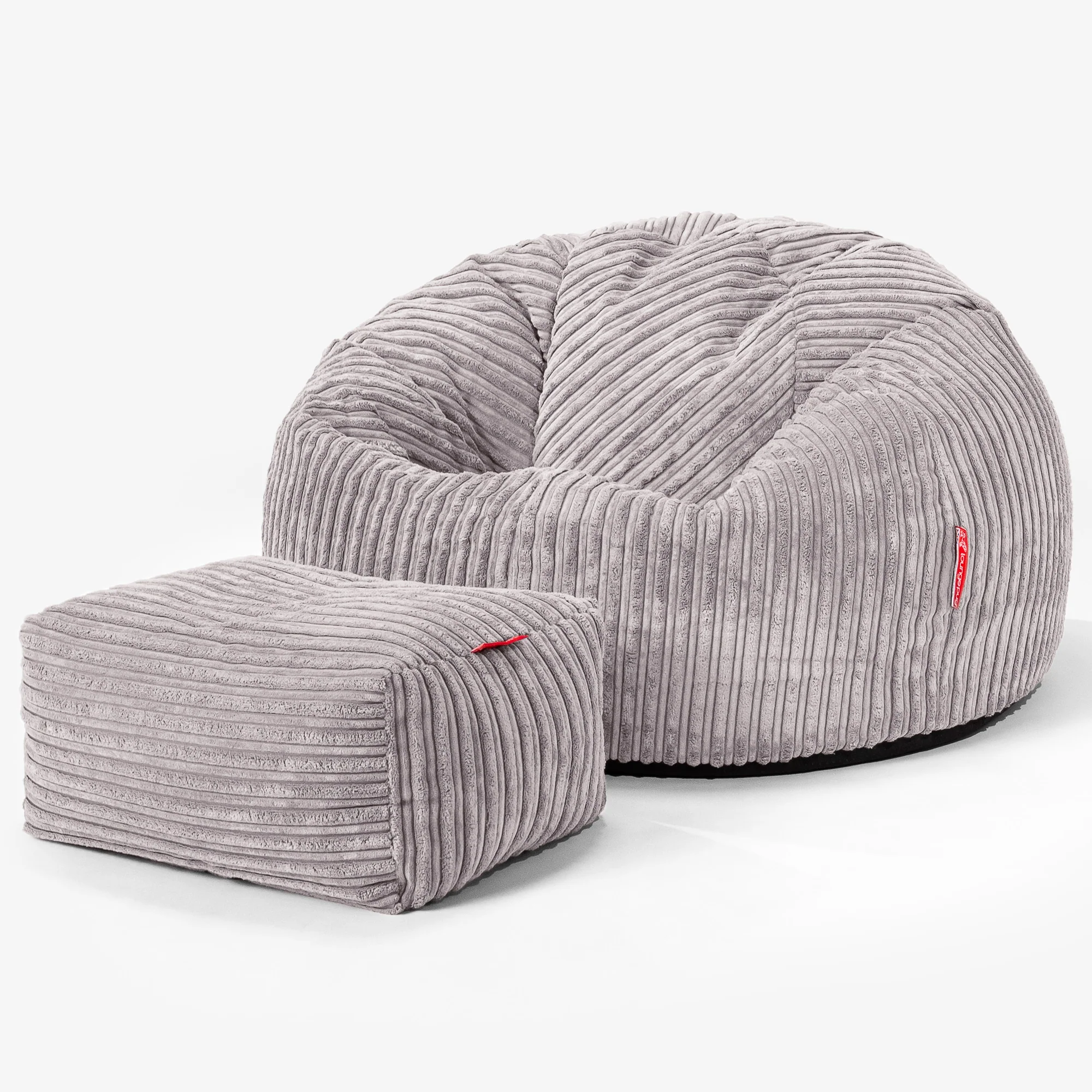 Klassischer Sitzsack Sessel - Cord Silbergrau - Image 2