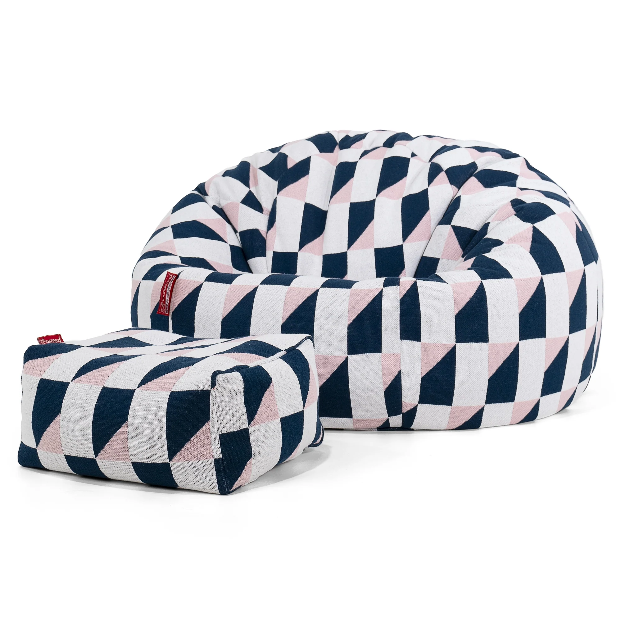 Klassischer Sitzsack Sessel - Gestrickte Geometrisch Blau - Image 2