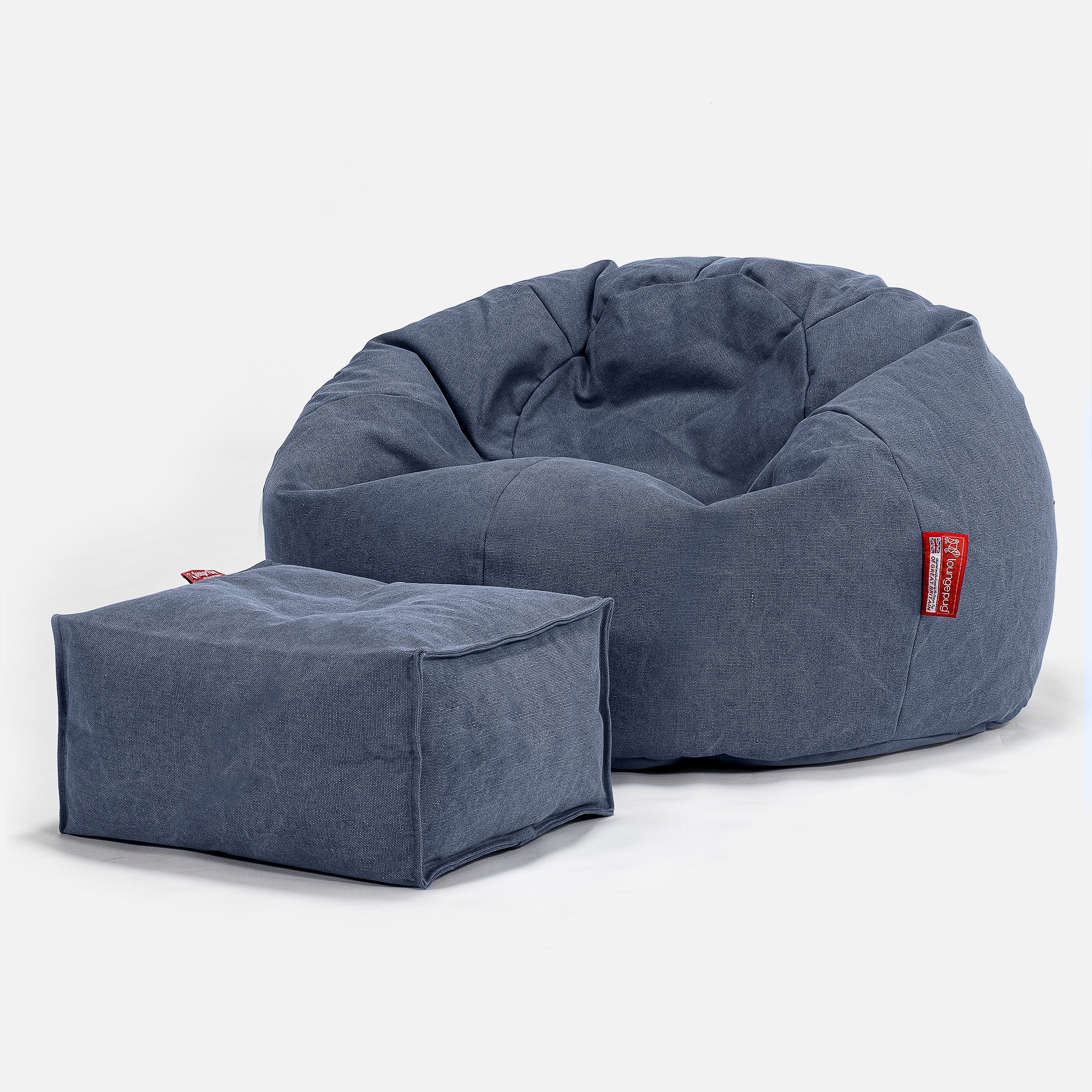 Klassischer Sitzsack Sessel - Stonewashed-stoff Marineblau - Image 2