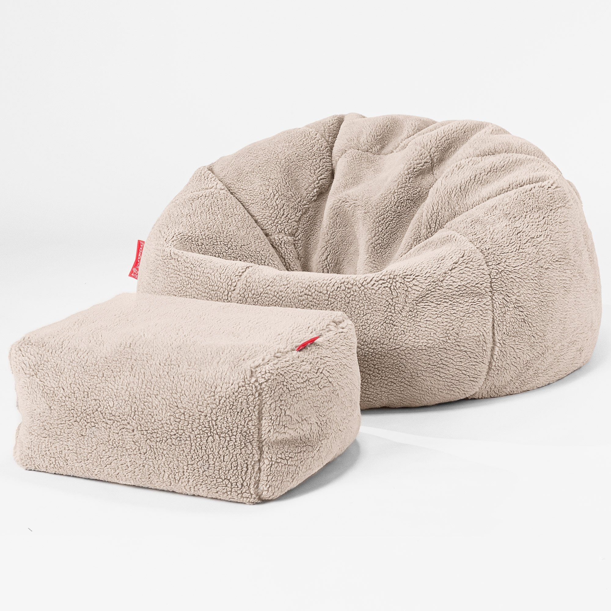 Klassischer Sitzsack Sessel - Teddy Kunstfell Nerzfarben - Image 2