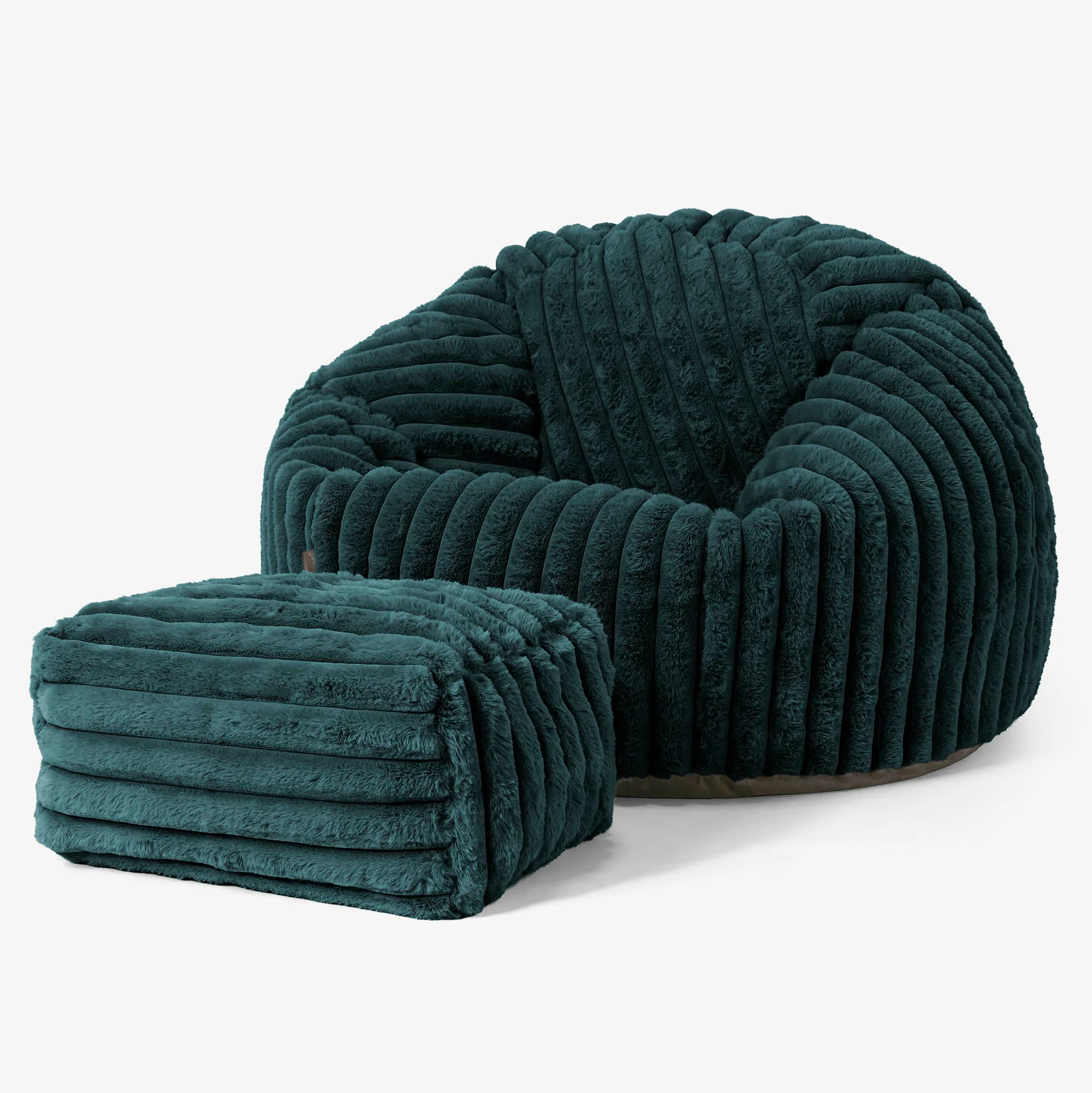 Klassischer Sitzsack Sessel - Ultra Plüsch Cord Blaugrün - Image 2