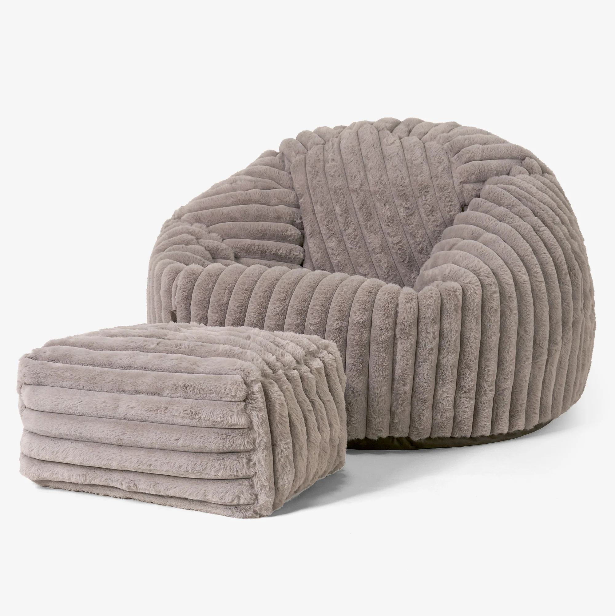 Klassischer Sitzsack Sessel - Ultra Plüsch Cord Nerzfarben - Image 2