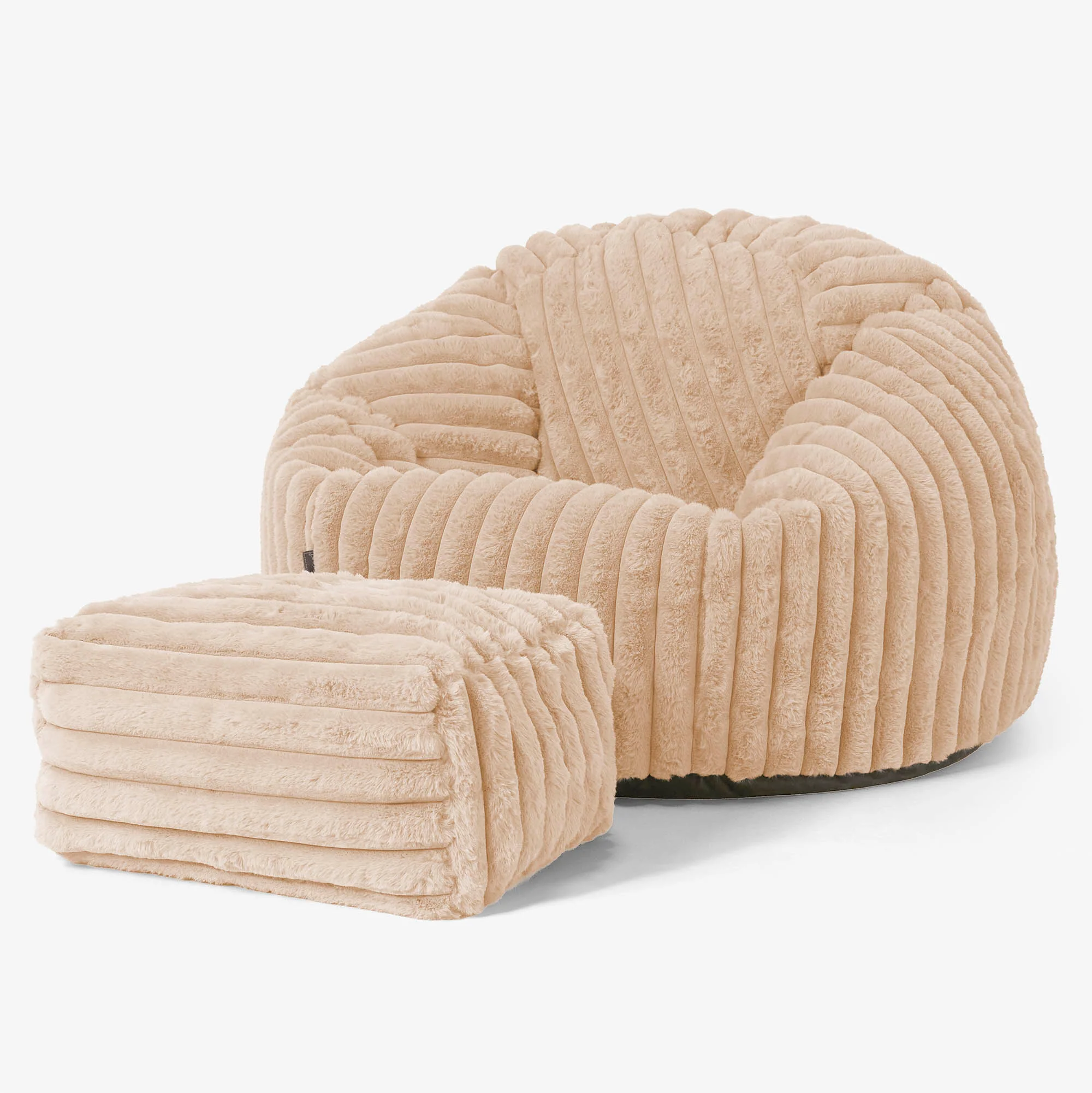 Klassischer Sitzsack Sessel - Ultra Plüsch Cord Pfirsich - Image 2
