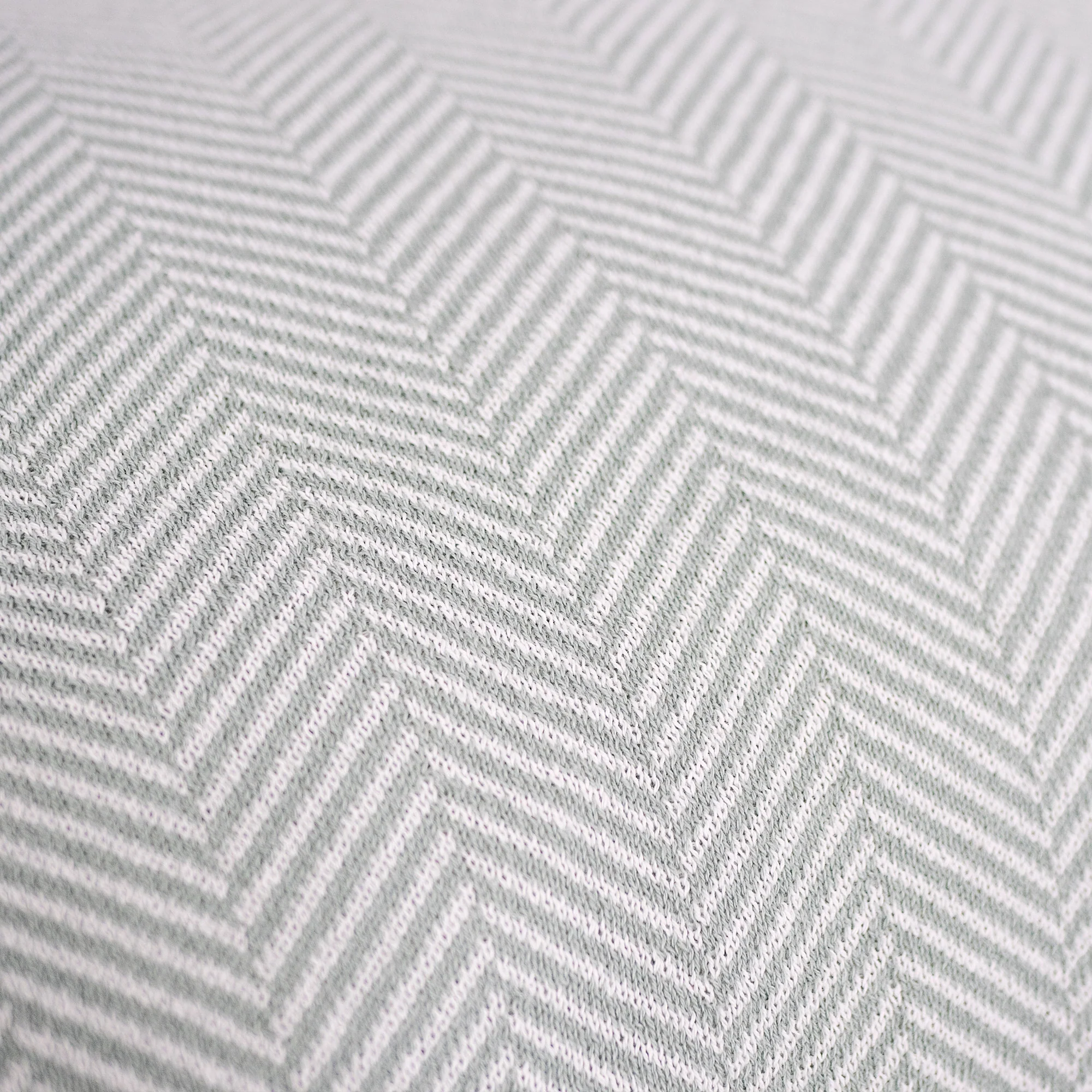 Kleiner Fußhocker - Gestrickte Fischgrätenmuster Taubenblau - Image 3