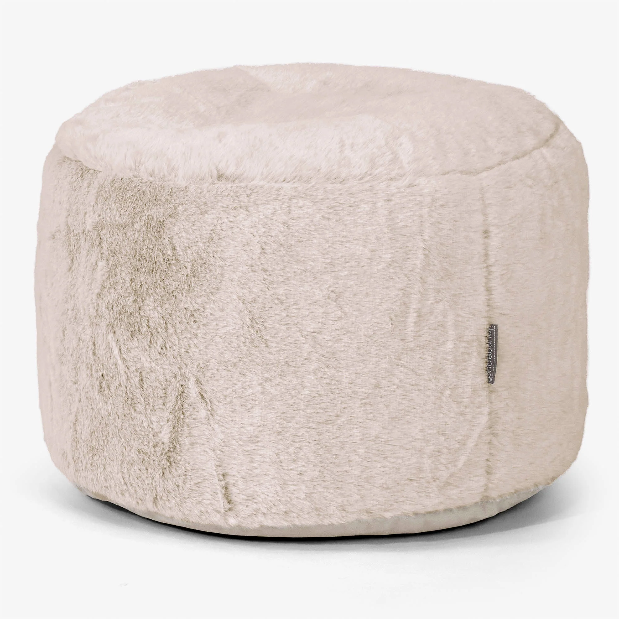 Kleiner runder Fußhocker Ersatz Bezug - Kaninchen Kunstfell - Image 3