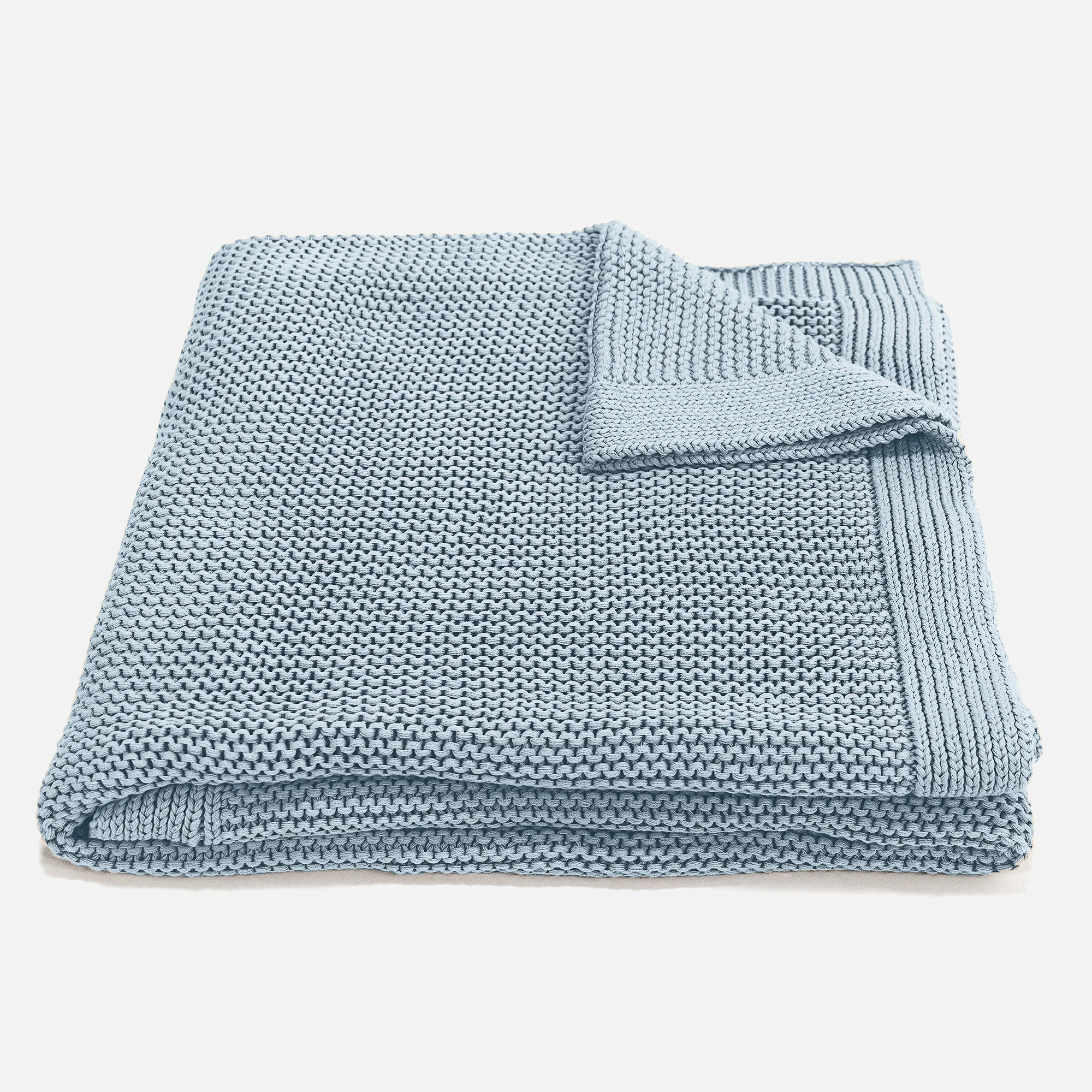 Kuscheldecke / Tagesdecke - Ellos Grobgestrickt Misty Blau - Image 2