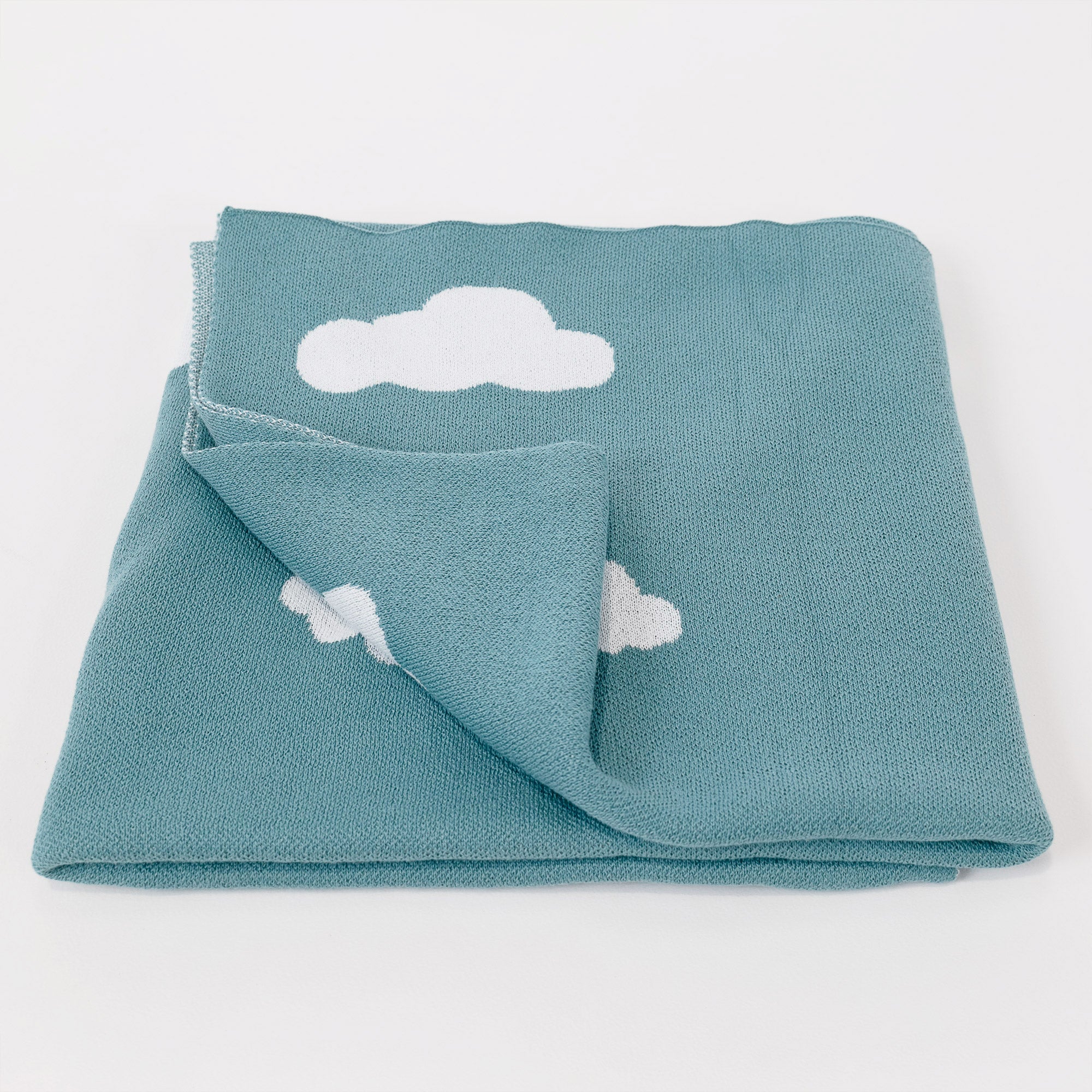 Kuscheldecke / Tagesdecke - Gestrickte Wolke Blau - Image 3