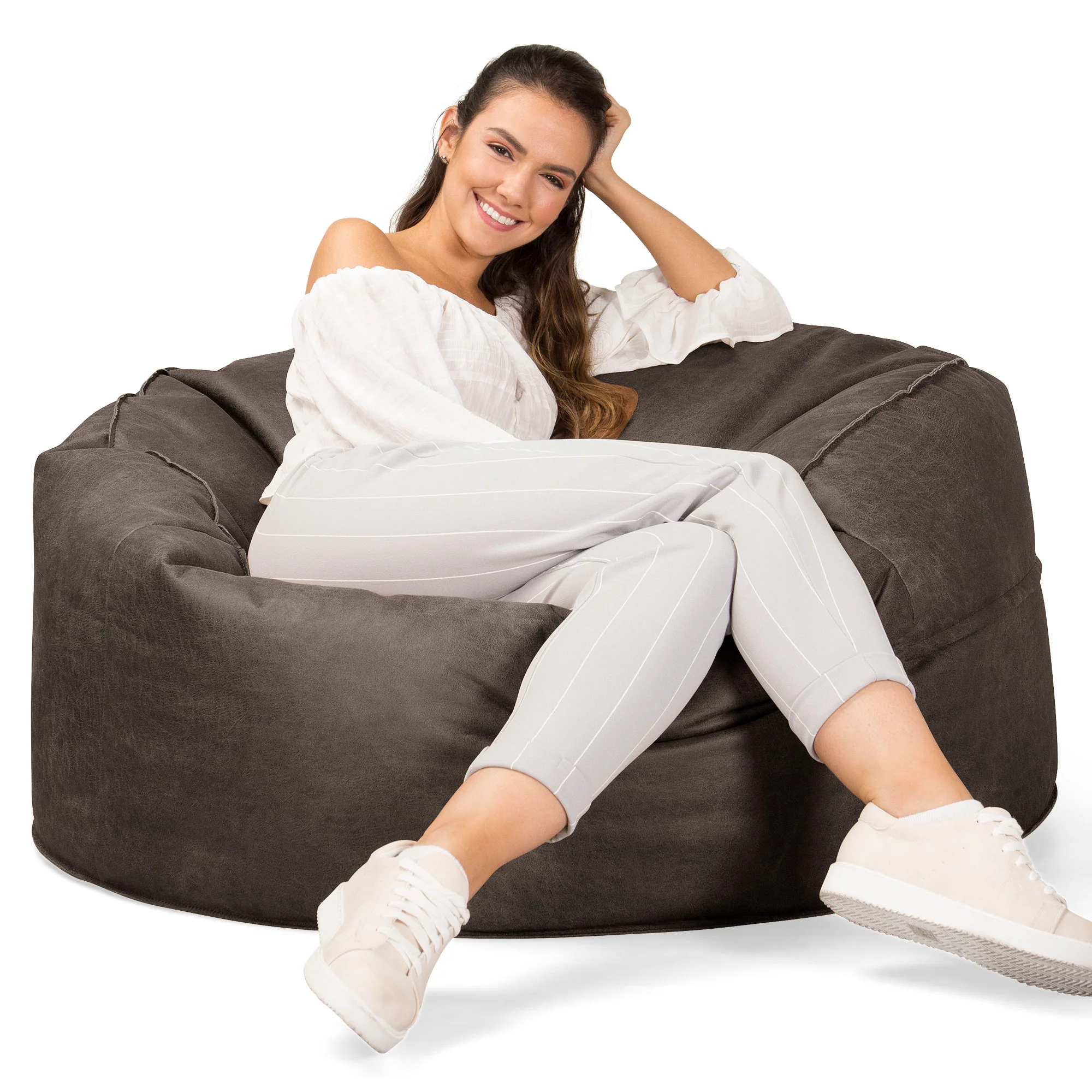 Mammoth Sofa Sitzsack XXL - Vintage Leder Schiefergrau - Image 2
