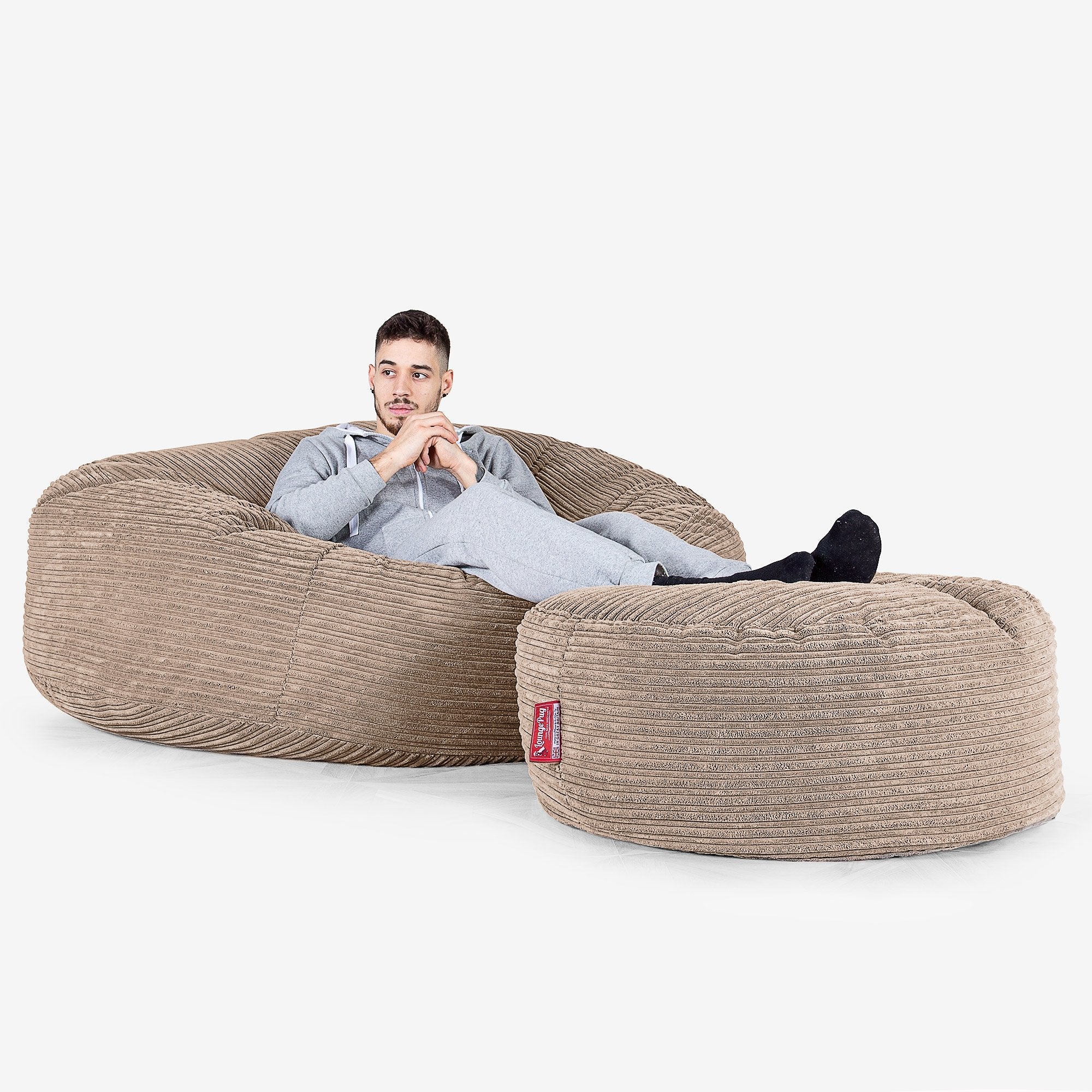 Mega-Mammoth Sofa Sitzsack XXL - Cord Sand - Image 2