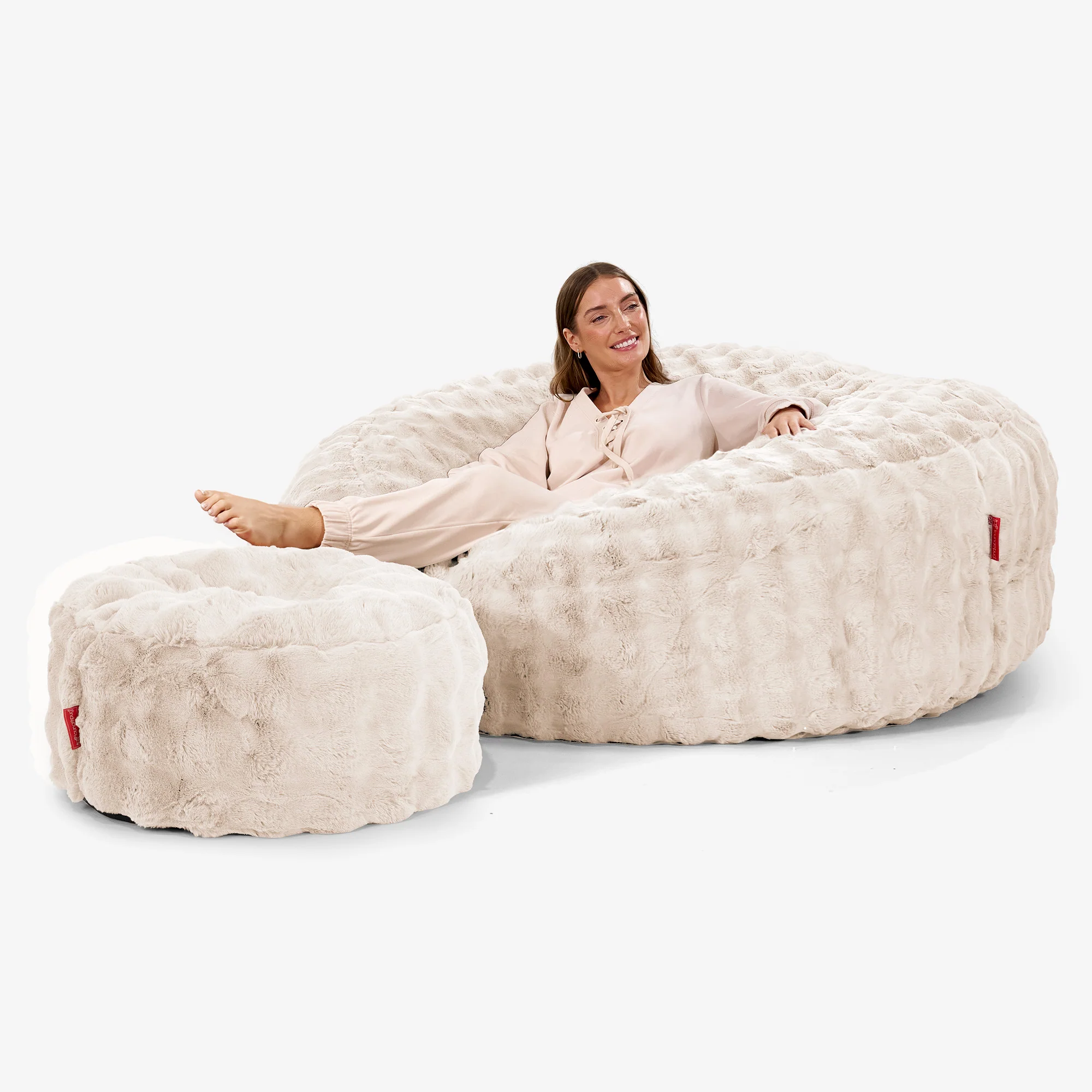 Mega-Mammoth Sofa Sitzsack XXL - Bubble Pelz Creme - Image 2